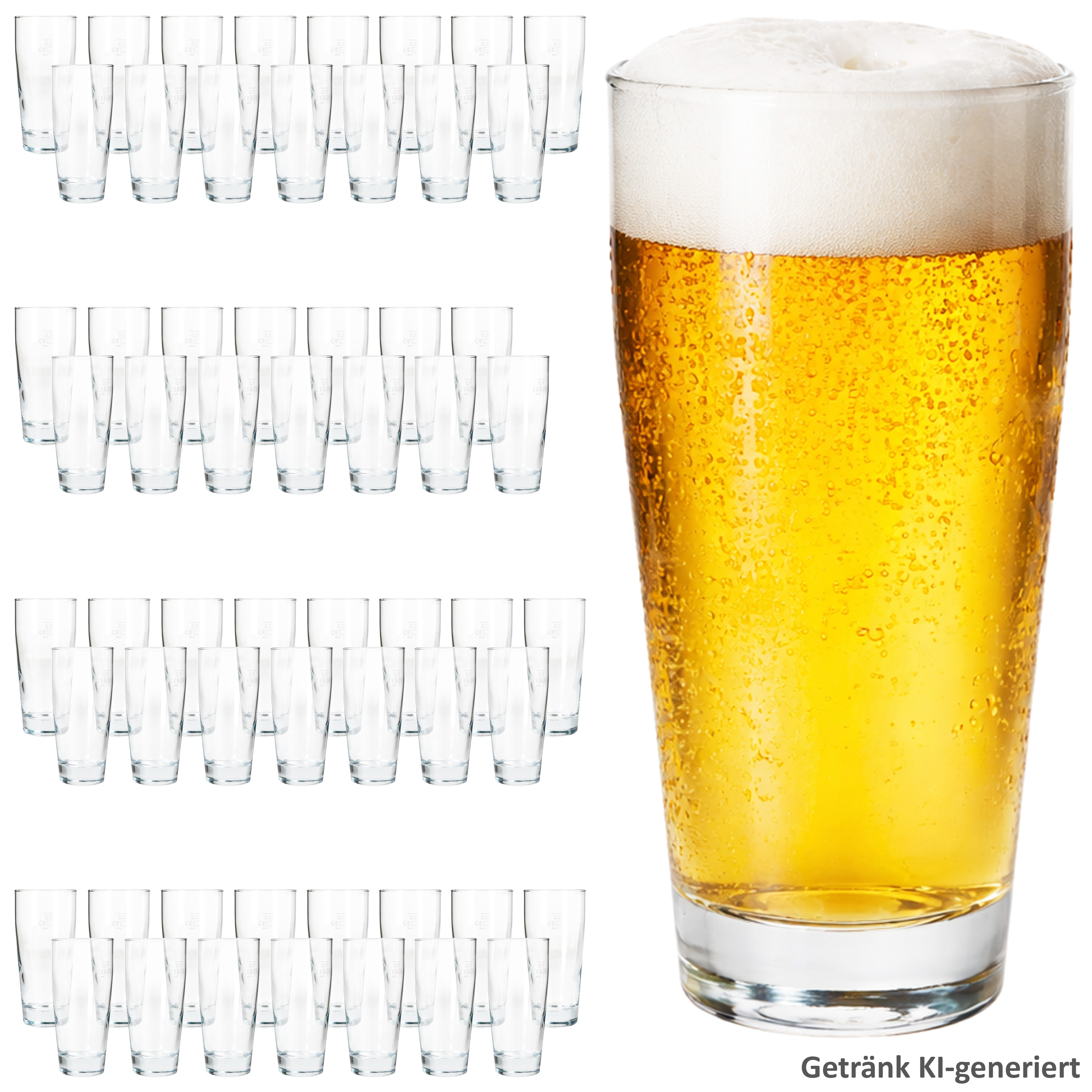 60-piece Set Mugs 0.2 L Calibrated Beer Glasses Drinking Glasses For Cocktails And Drinks