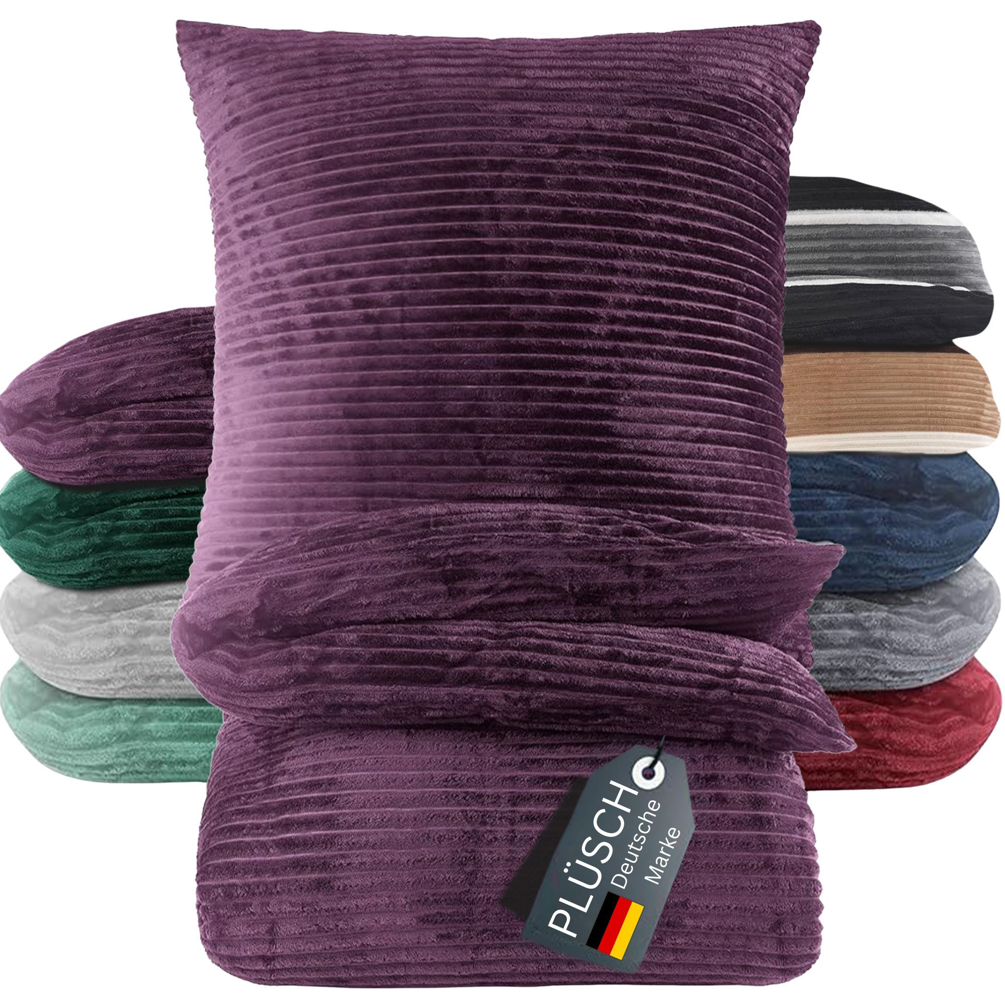 TEMU Cashmere-touch Winter Plush Bedding Set 135x200 Cm Or 155x220 Cm 2-piece - 1x Duvet Cover + 1x Pillowcase 80x80 Cm - Design - Warm Bedding Set -