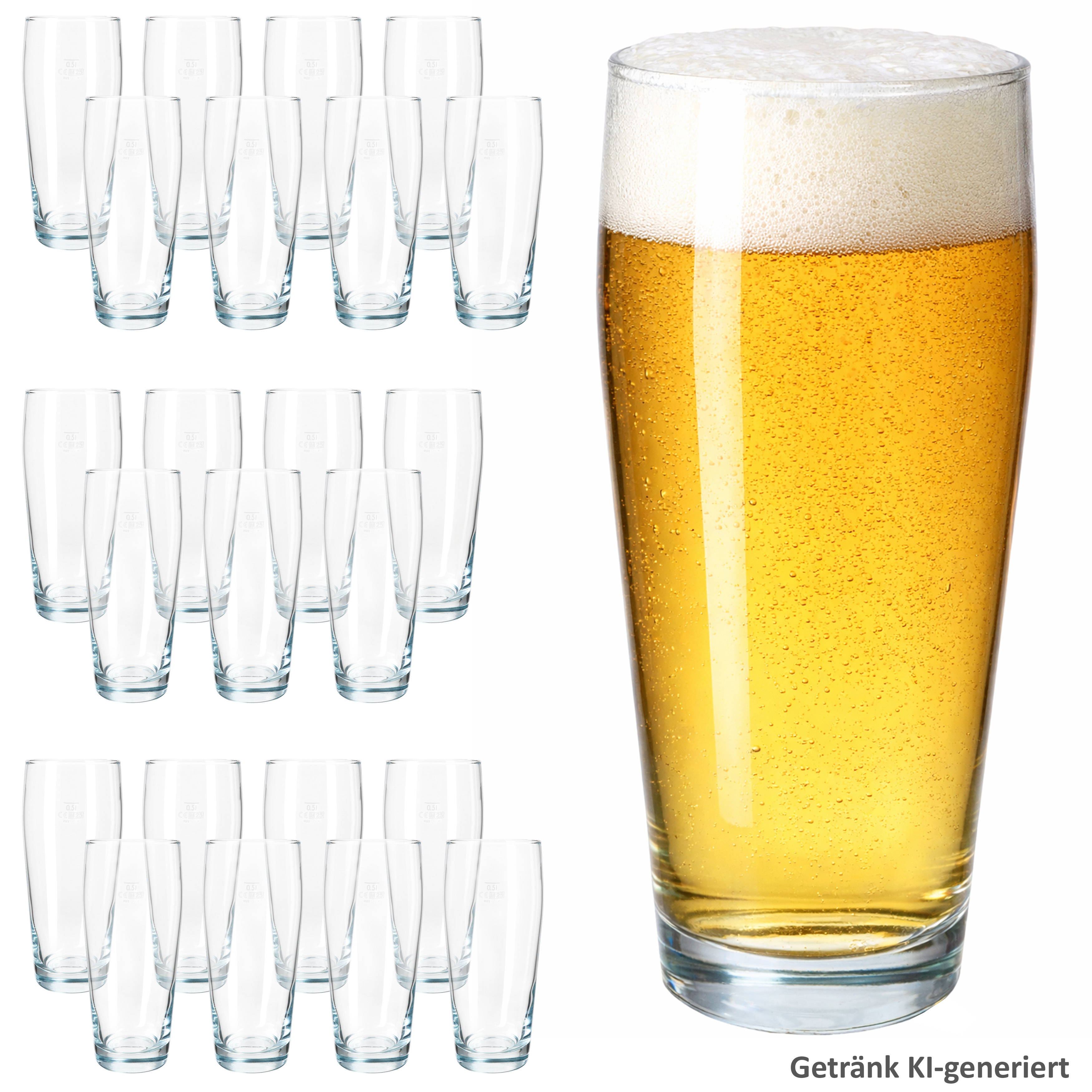 24-piece Set Cups 0.5 L Calibrated Beer Glasses Drinking Glasses For Cocktails And Drinks