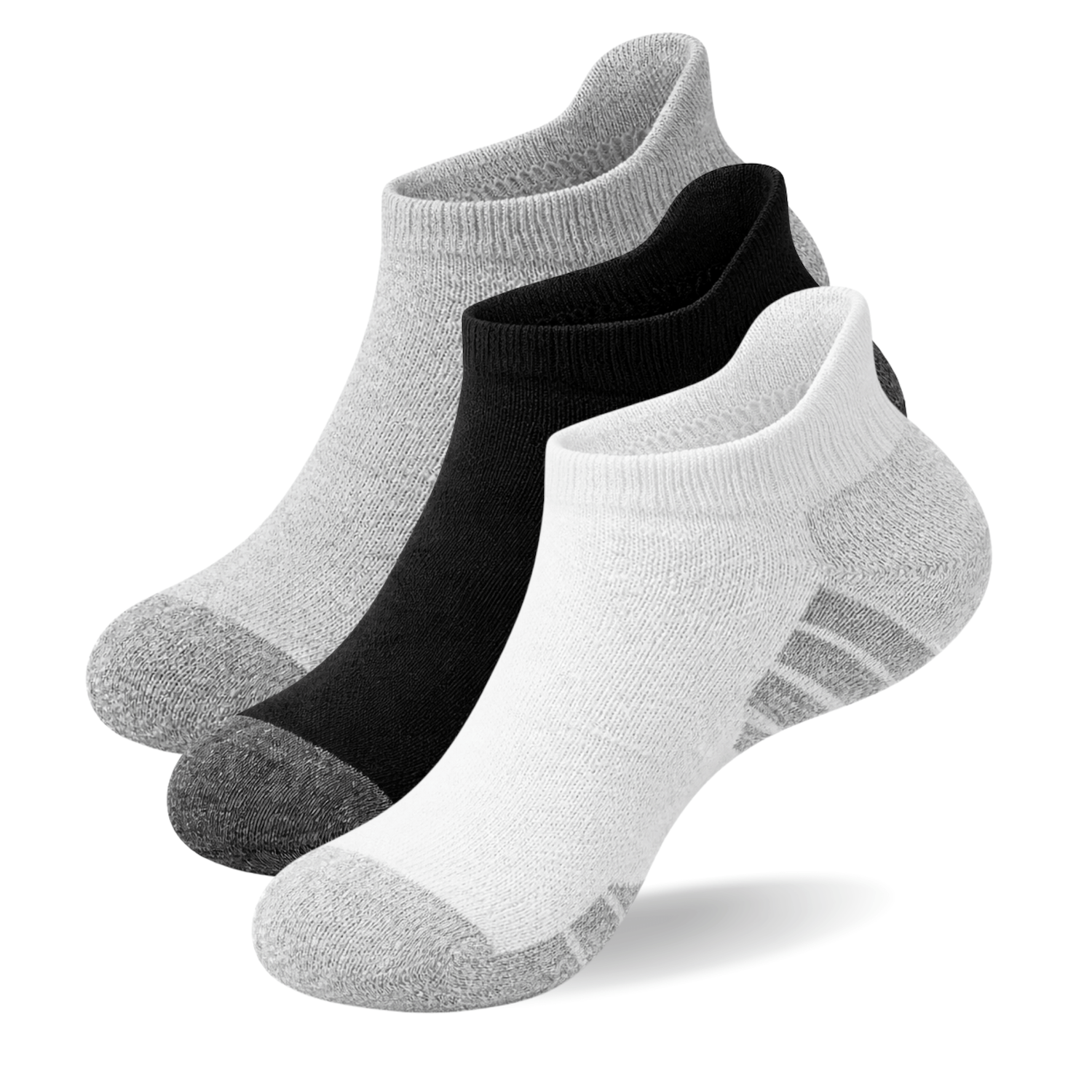 TEMU 3 Pairs Running Trainer Socks For – Cushioned Breathable Cotton Ankle Socks Size 6-11 – Lightweight Sports Socks For Gym, Walking, Running,