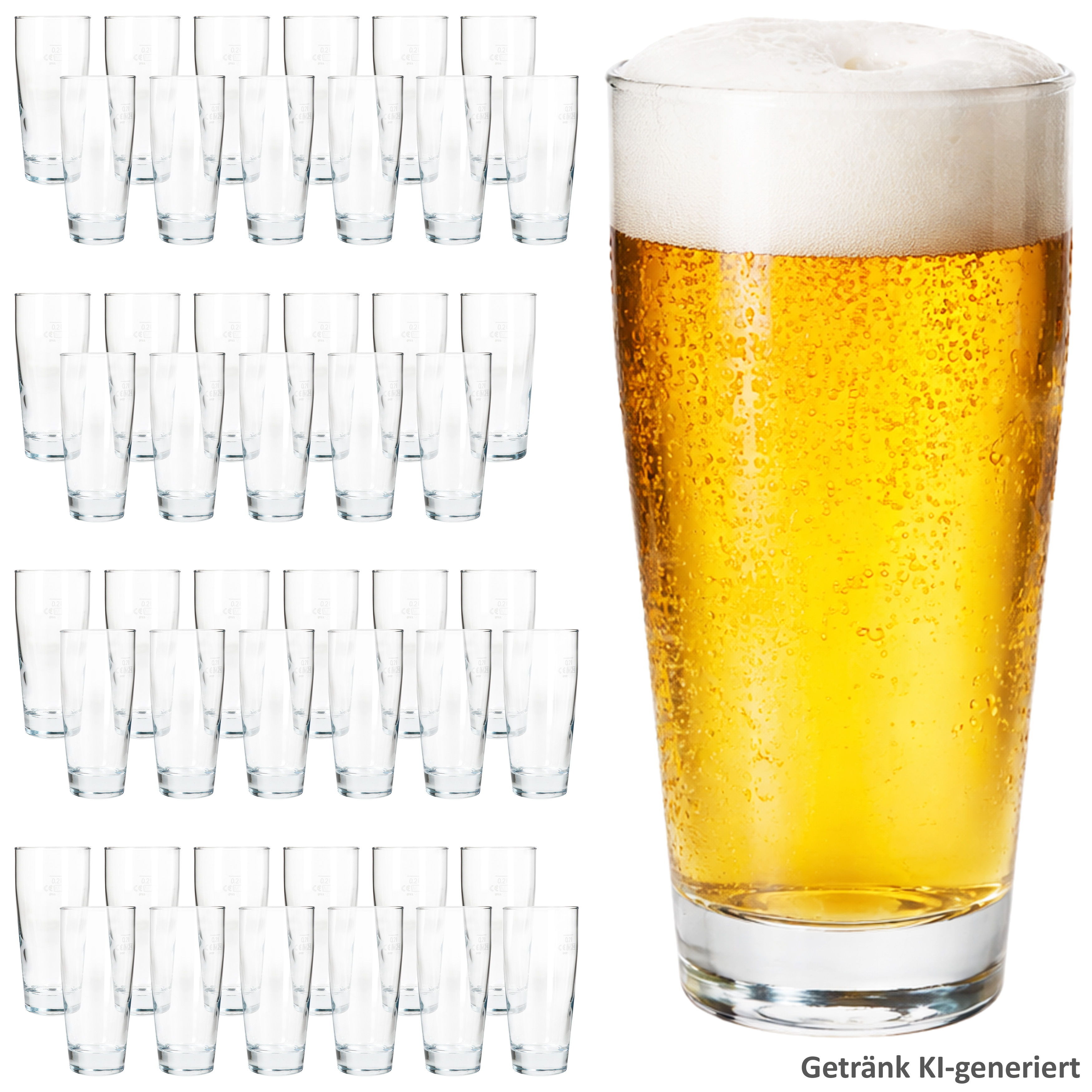 Image of 48-piece Set Cups 0.2 L Calibrated Beer Glasses Drinking Glasses For Cocktails And Drinks