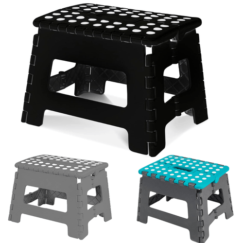 1 pack heavy duty folding stool with handle thickened portable plastic stool supports up to 330lbs for home picnic fishing indoor outdoor use