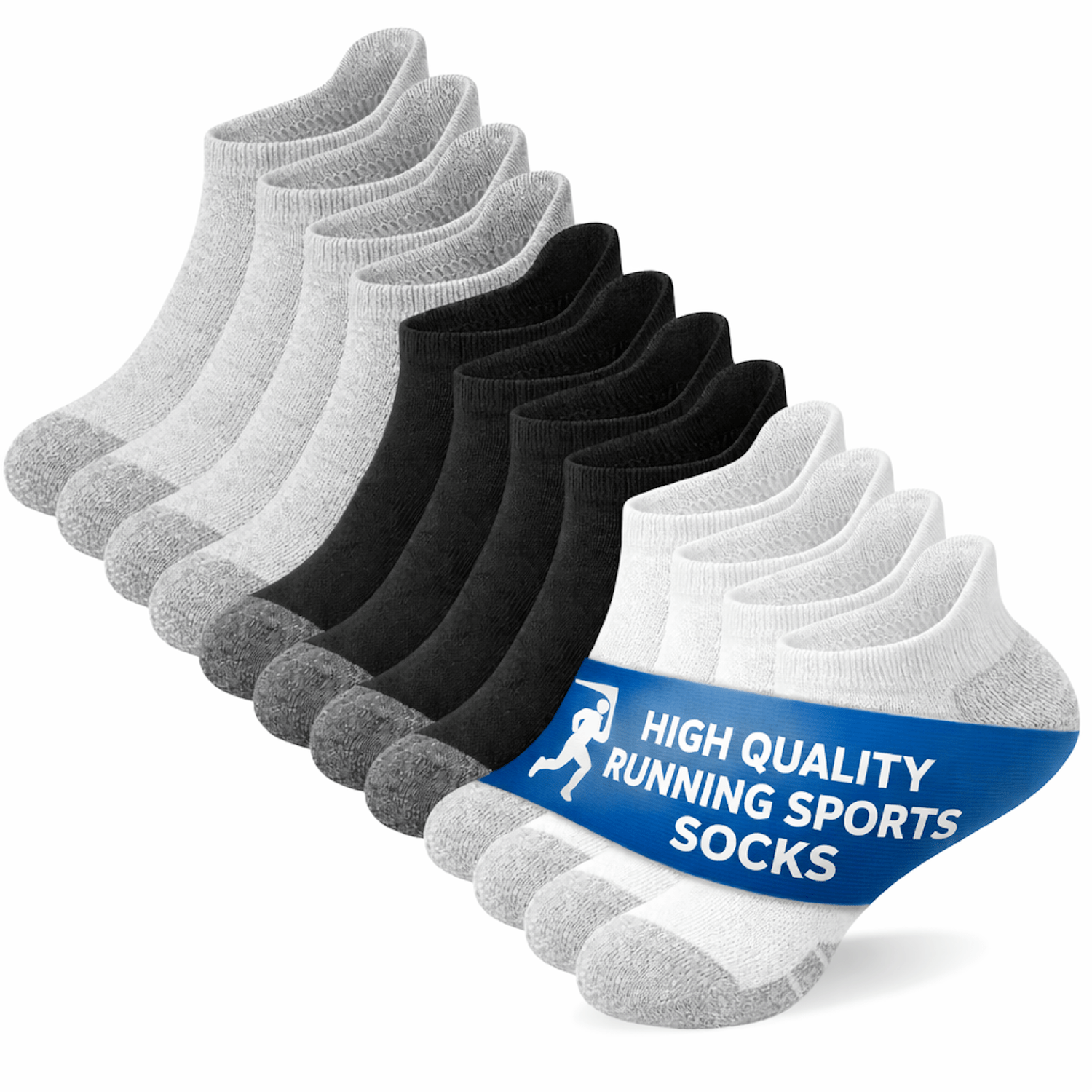 TEMU 12 Pairs Running Trainer Socks For – Cushioned Breathable Cotton Ankle Socks Size 6-11 – Lightweight Sports Socks For Gym, Walking, Running,