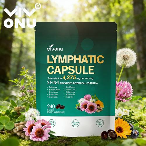 lymph capsule supplement 240 soft capsules 4275 mg male and female support supplement 21 in 1 herb blend with chrysanthemum pineapple proteinase turmeric etc