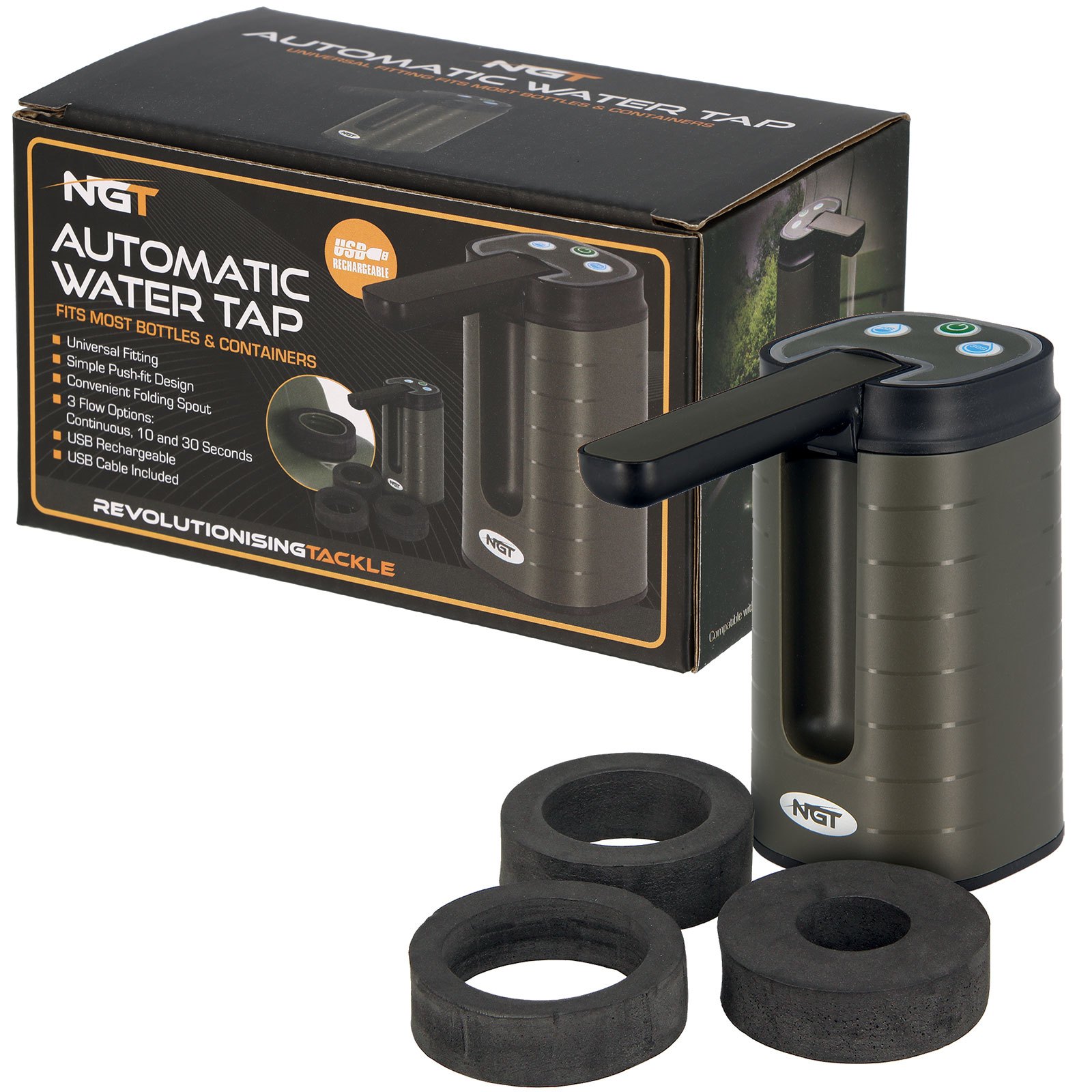 TEMU Ngt Auto Water Tap Usb Rechargeable | Folding Nozzle Tap With Timer Buttons - Portable Water Dispenser For Fishing & Camping