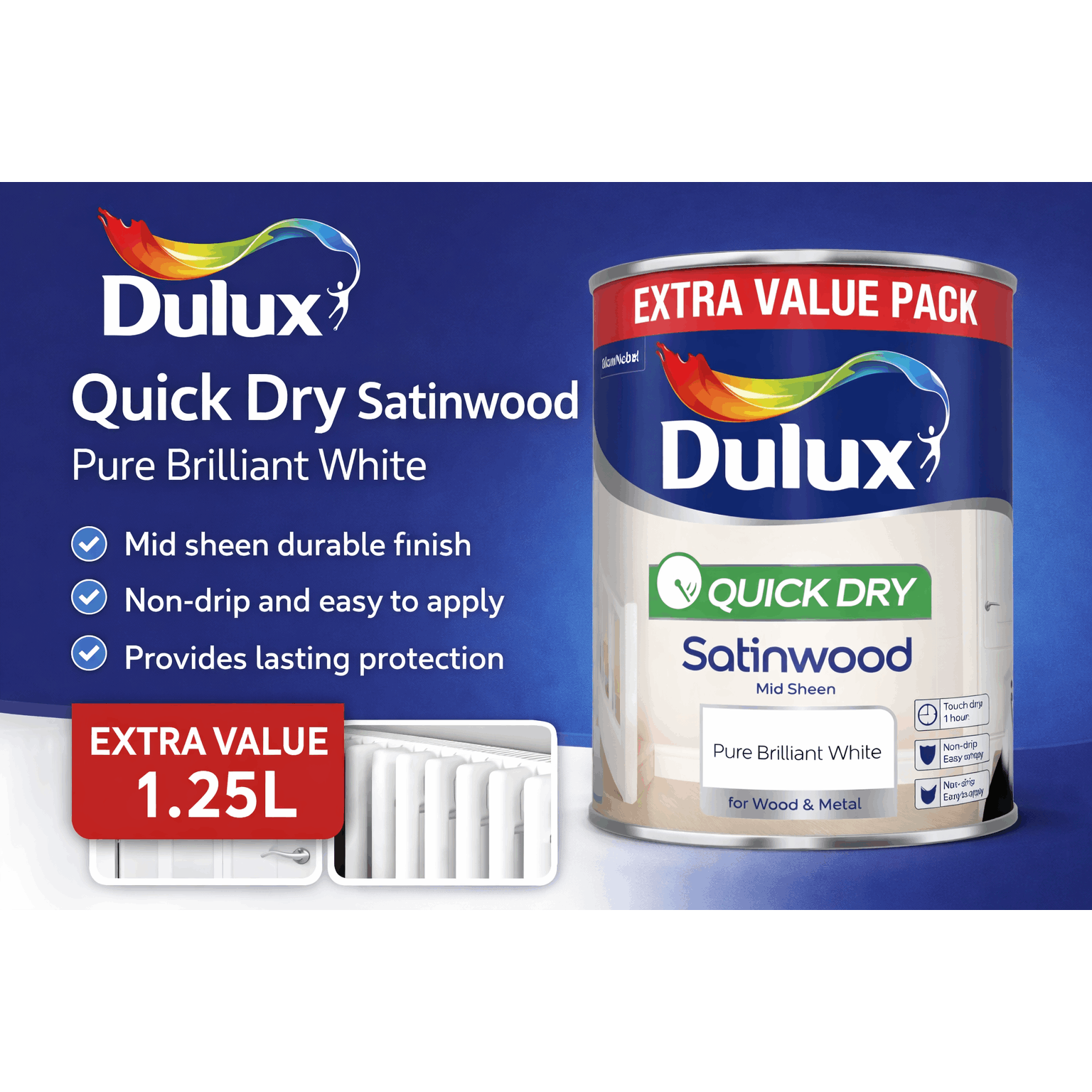   quick dry   1 25    white smooth     wood metal paint durable  