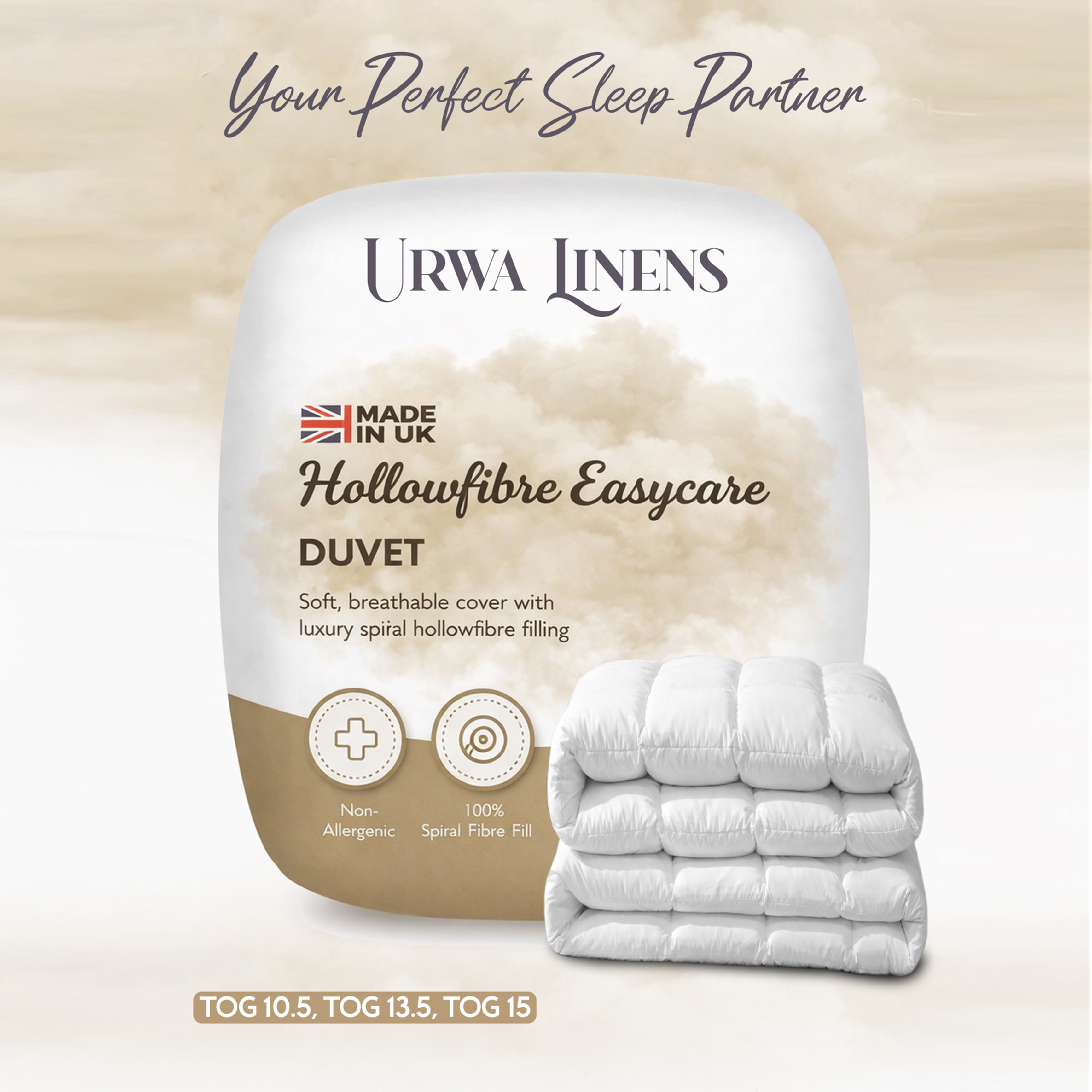 Hotel Quality Feels Like Down Duvet Quilt Luxury Comforter Box Stitched Breathable & Soft Insert Bedding All Seasons Quilt for Summer to Winter Available in 10.5 & 13.5 Tog Single Double King Super King Sizes