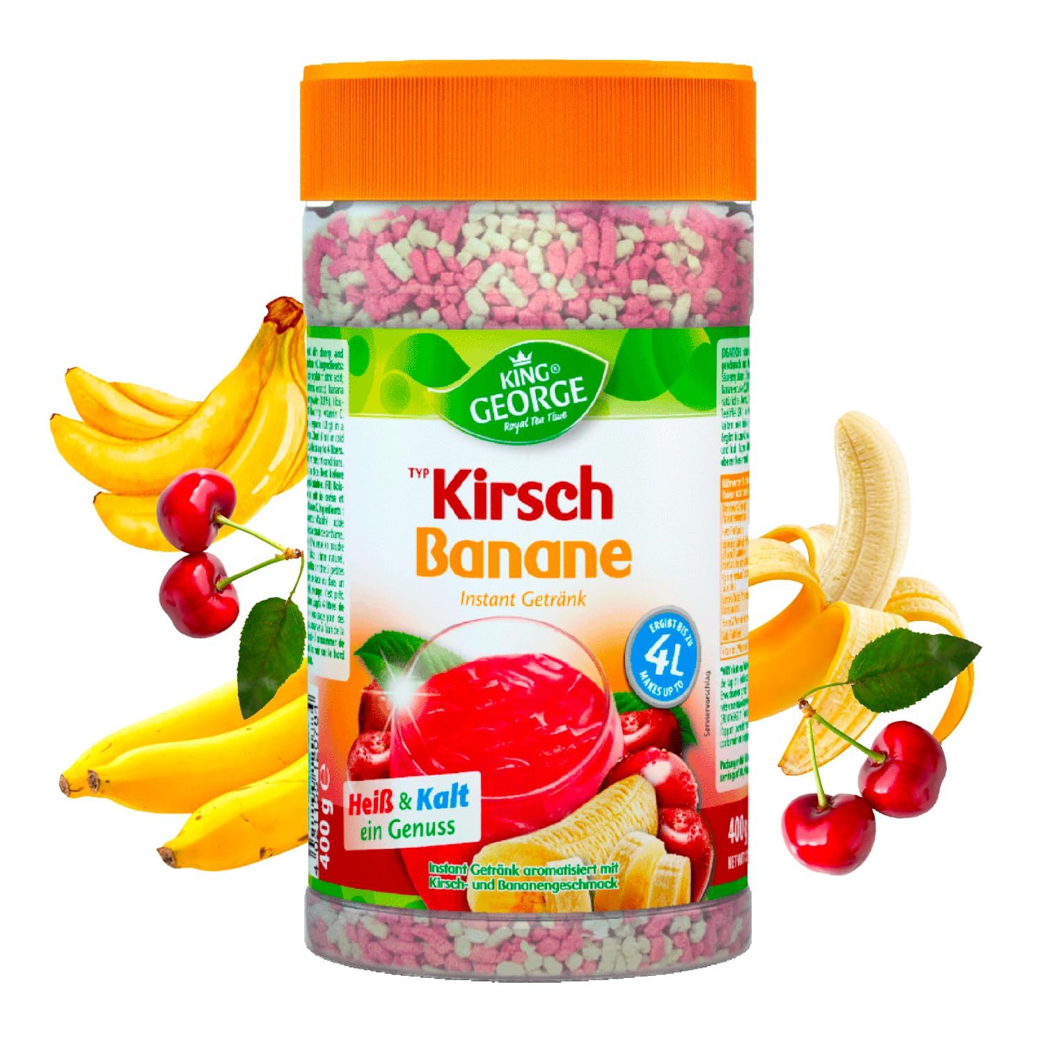 Image of King George Instant Tea Cherry Banana 400g Kiba Refreshing Drink