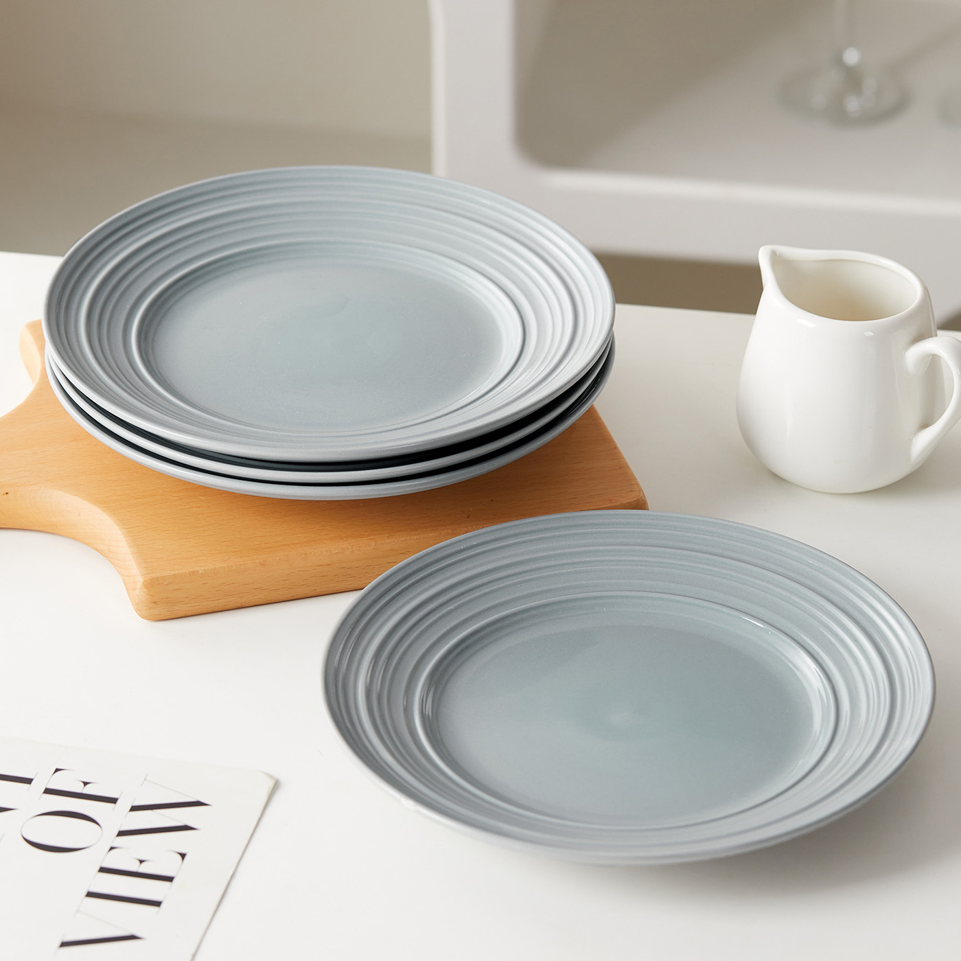 TEMU 8.5 Inch 4pcs Ø21.4cm, Dish Set, Flat Plates, Plates, Salad Plates, Steak Plates, Bread Plates, Pasta Plates, Vegetable Plates, Fruit Plates,