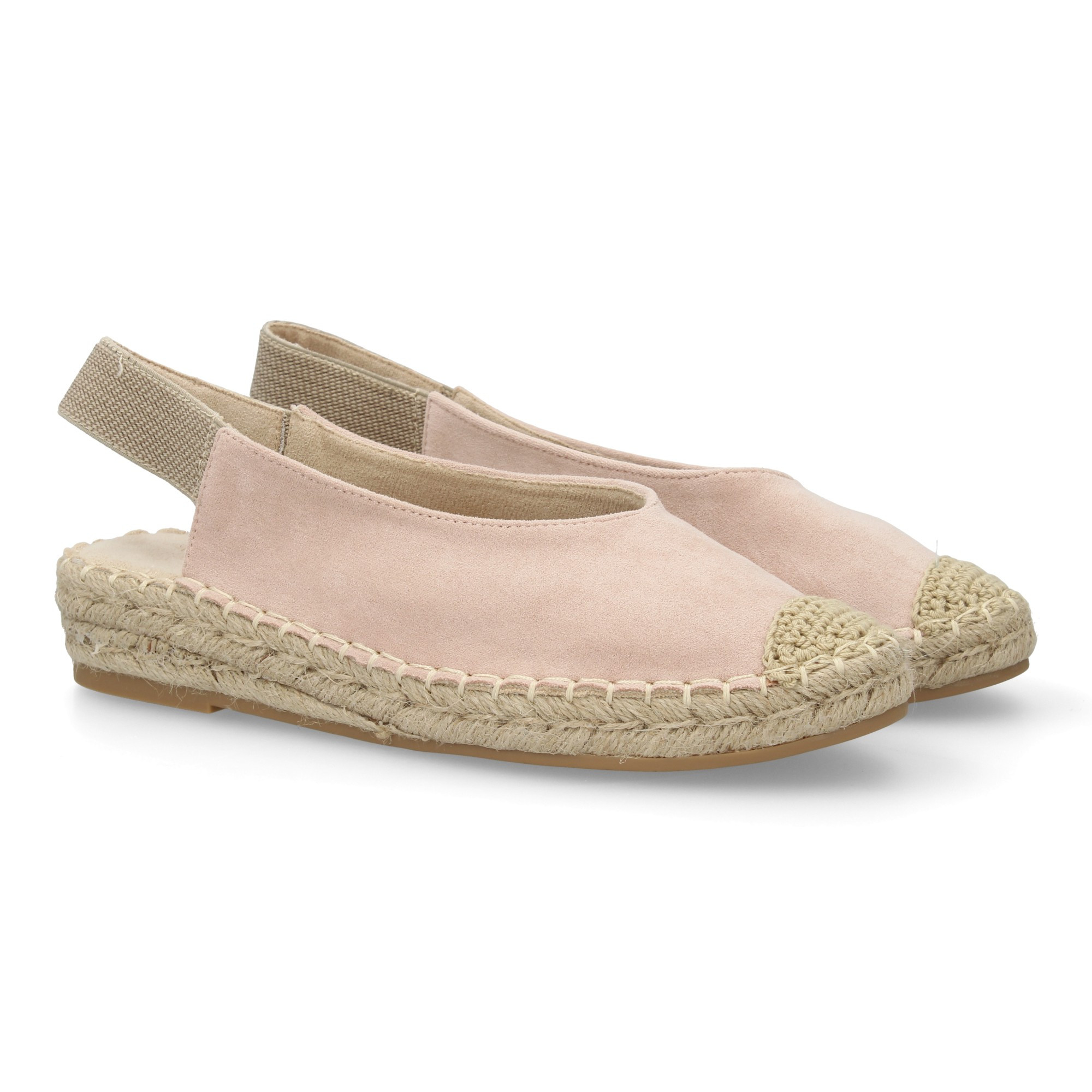 Women's Espadrille With Classic And Comfortable Design, Ideal For Summer. Braided Jute Sole, Flat, Light And Comfortable. Elastic Closure. Smooth Print.
