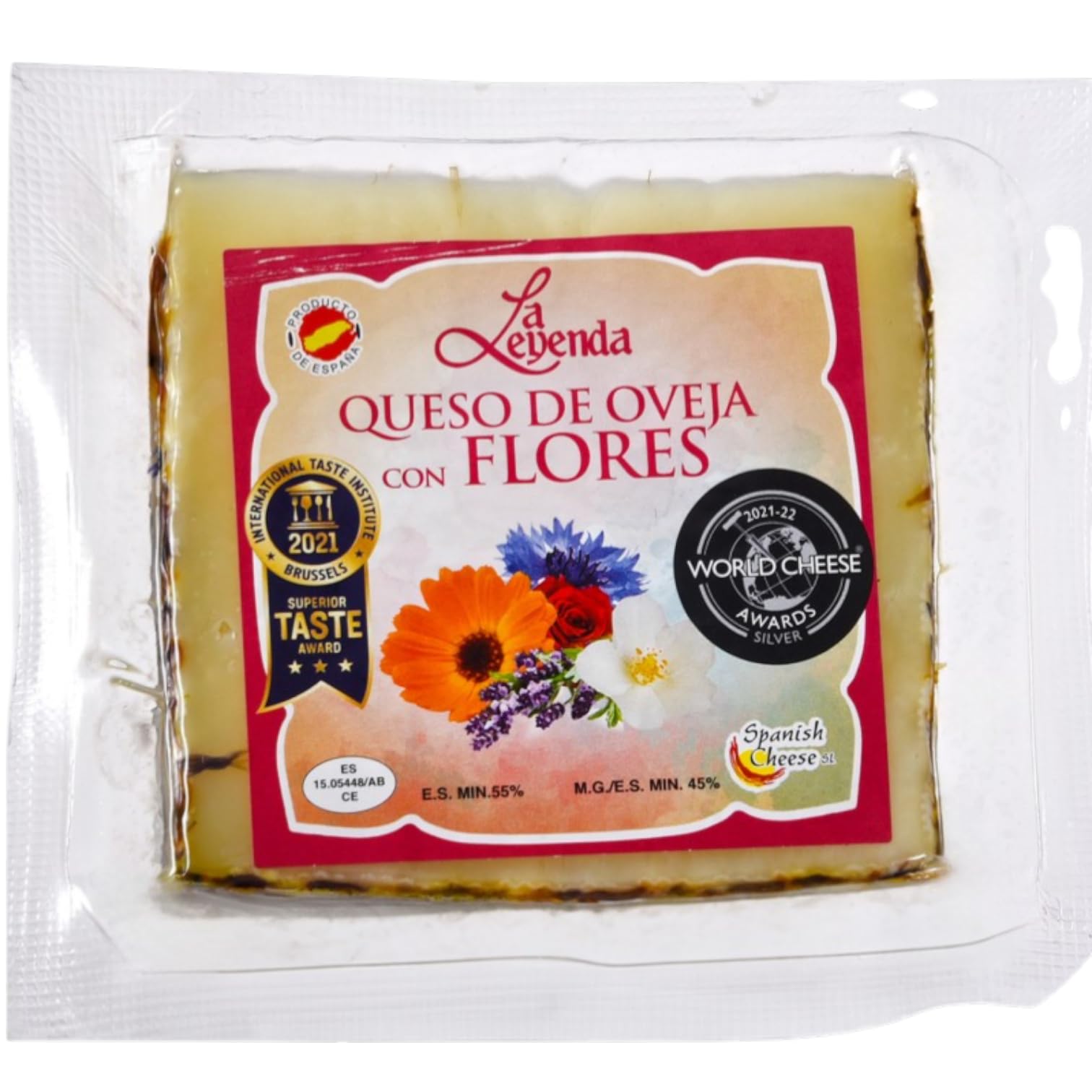 TEMU Queso de Oveja Curado con Flores 150 g (Aprox.) | Queso Artesano con Pétalos Comestibles Rosa, Caléndula y Lavanda | Sabor Suave y Aromático |
