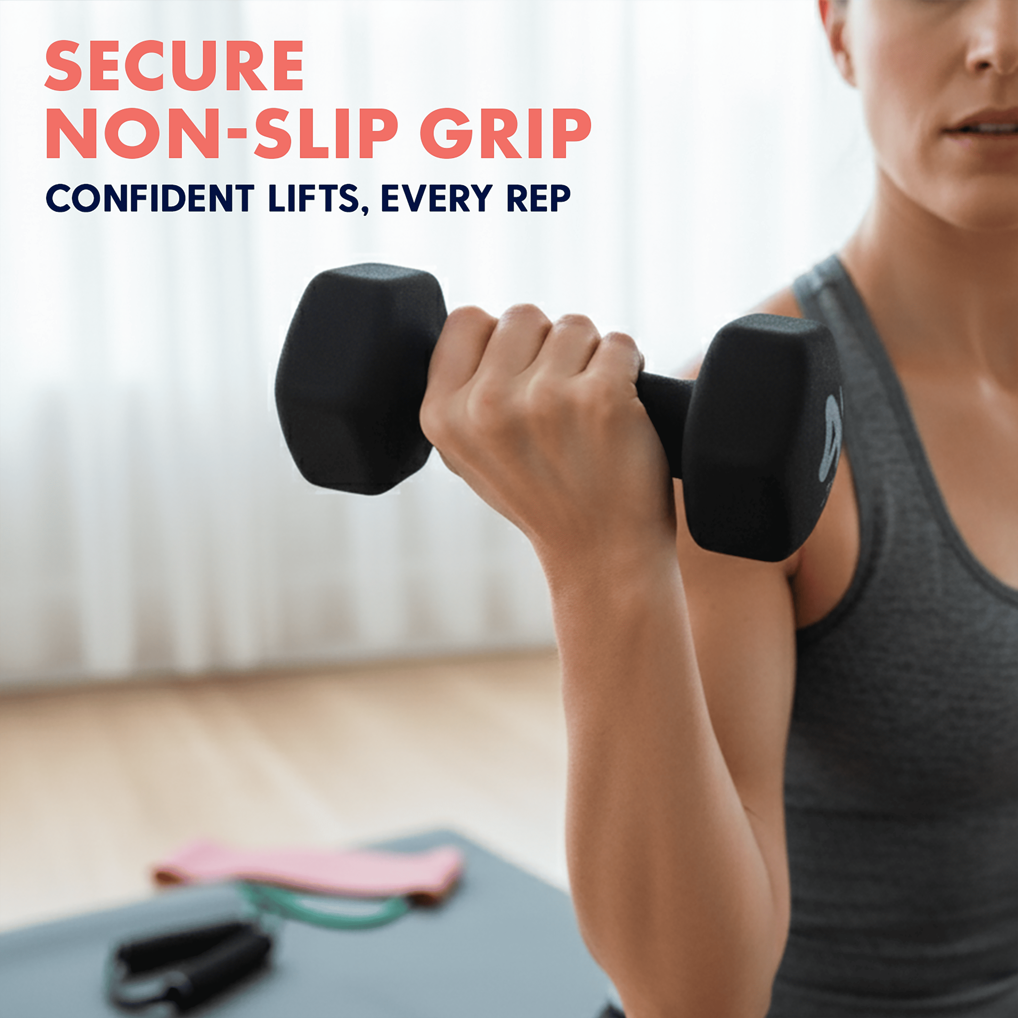 SQUATZ Dumbbell Weights Set with Stand Coated Weights