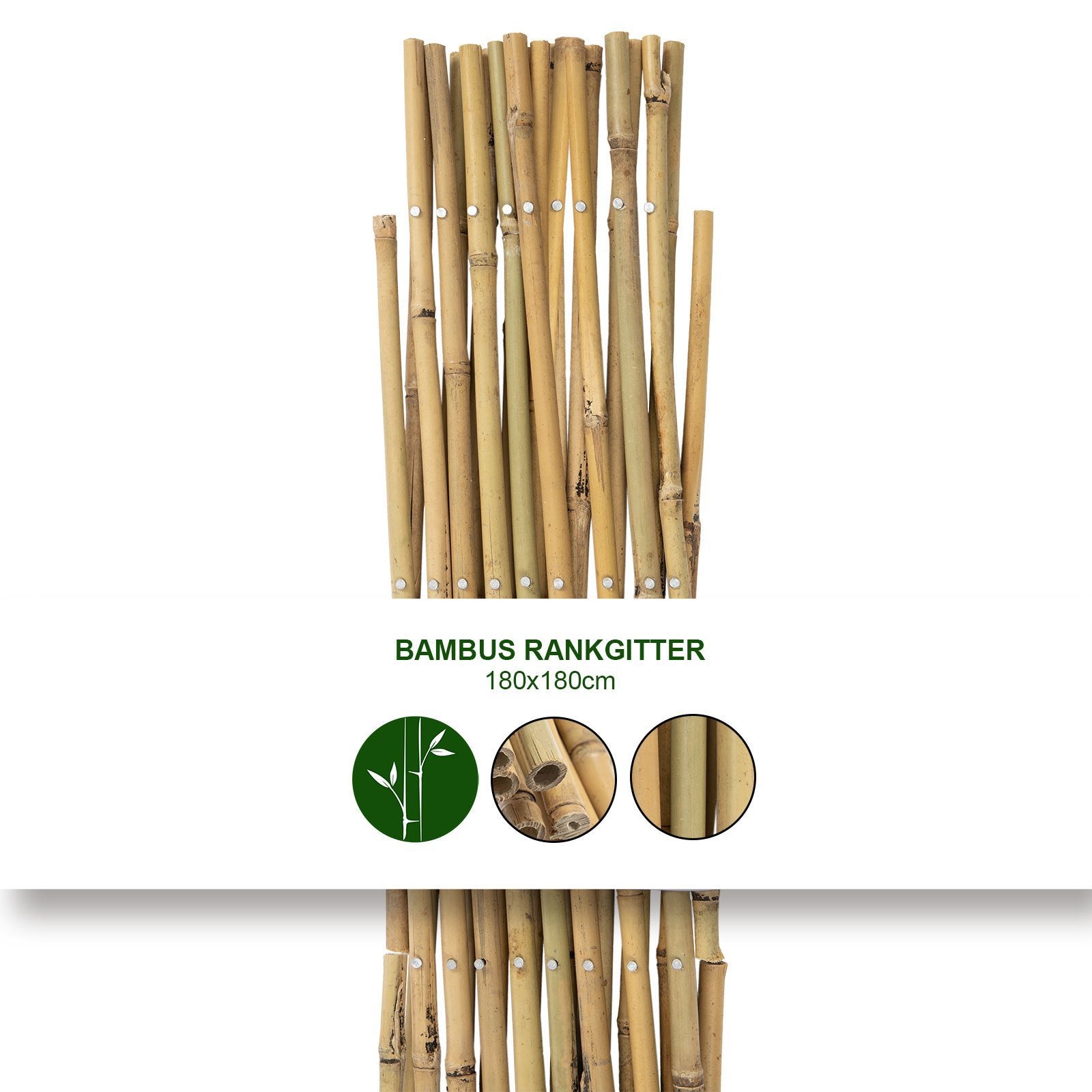 Floordirekt Bamboo Trellis - 90cm Height Extendable For Garden, Balcony, Terrace - Weather-resistant & Durable - 5 Sizes