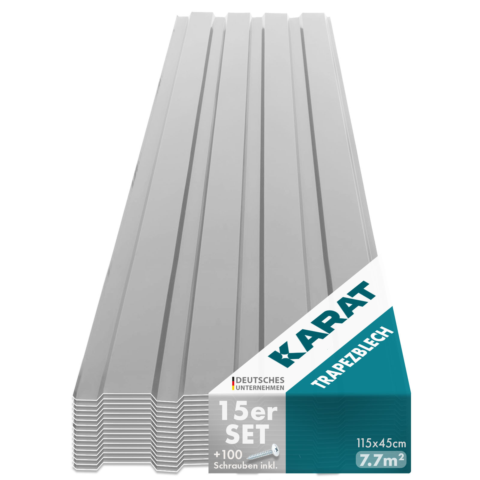 Corrugated Iron 15pcs - 115 X - Profile Sheet Set . Screws - 7.7 M² Roof & Wall Cladding - Steel Sheet 0.25 Mm - Wall Cladding & Roof Plates - In 6 Colors