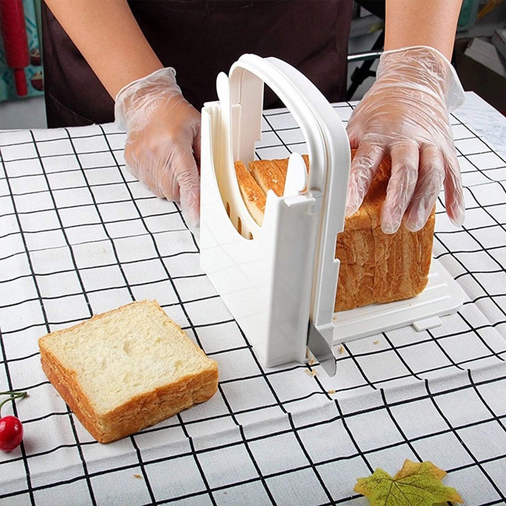 TEMU Adjustable & Foldable Bread Slicer Loaf Toast Baking Cutting Tool Guide Board