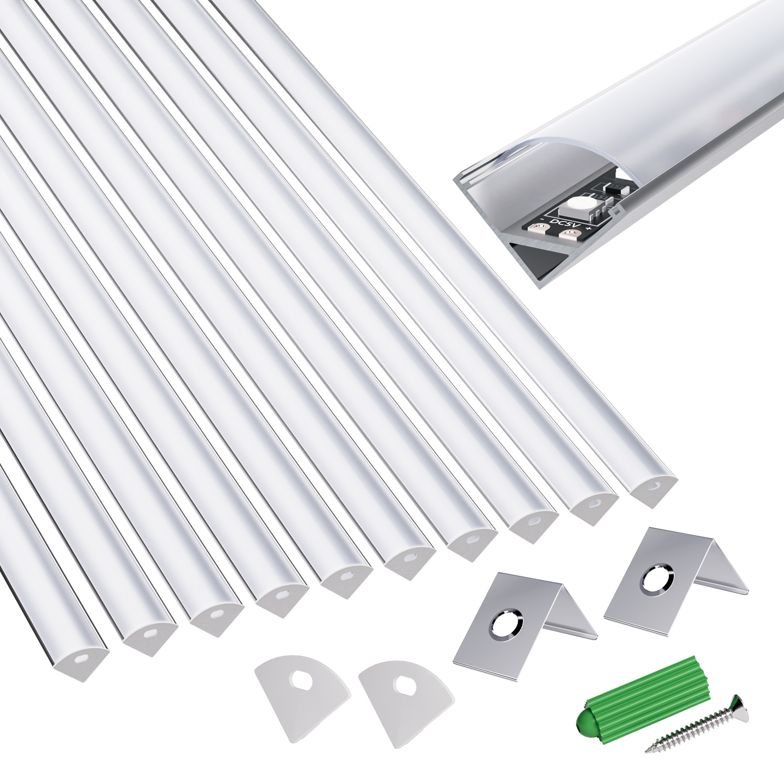 10/ 1m Aluminum Alloy Light Channels, Profile For Led Light Strips For Modern Homes And Offices