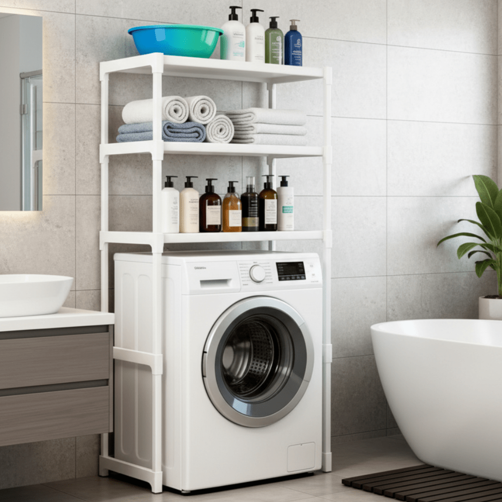 TEMU Estante de 3 Niveles | Organizador de Baño | Soporte Vertical para Lavadora, Fácil de y Desmontar, Estable y Resistente, de , Ideal para