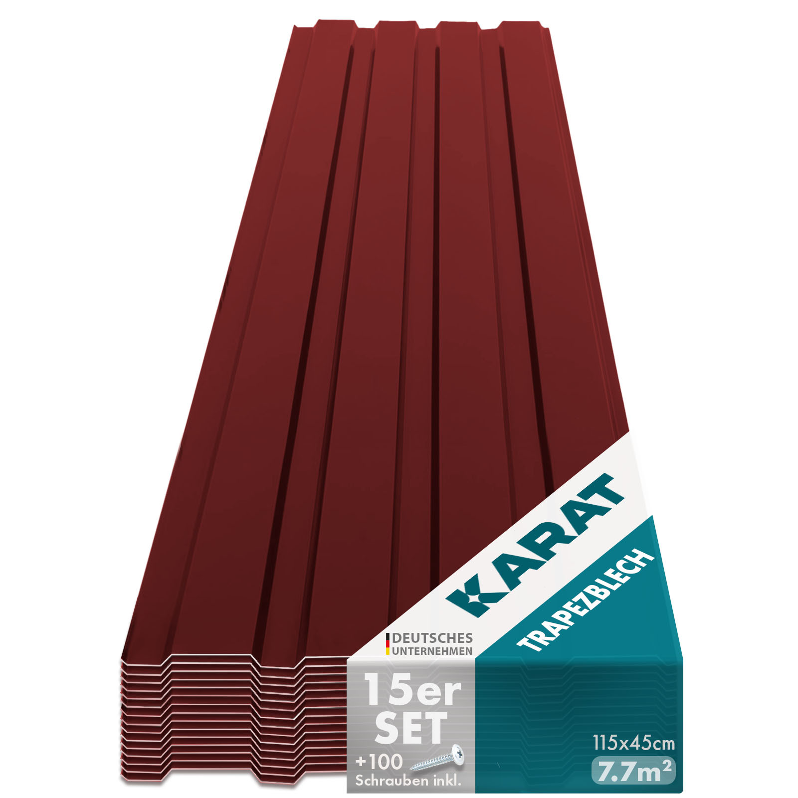 Corrugated Iron 15pcs - 115 X - Profile Sheet Set . Screws - 7.7 M² Roof & Wall Cladding - Steel Sheet 0.25 Mm - Wall Cladding & Roof Plates - In 6 Colors