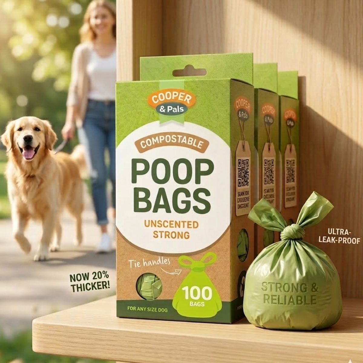 dog   bags with handles 100 pack unscented strong leak proof doggy waste bags for dogs cats   handles   pet waste bags