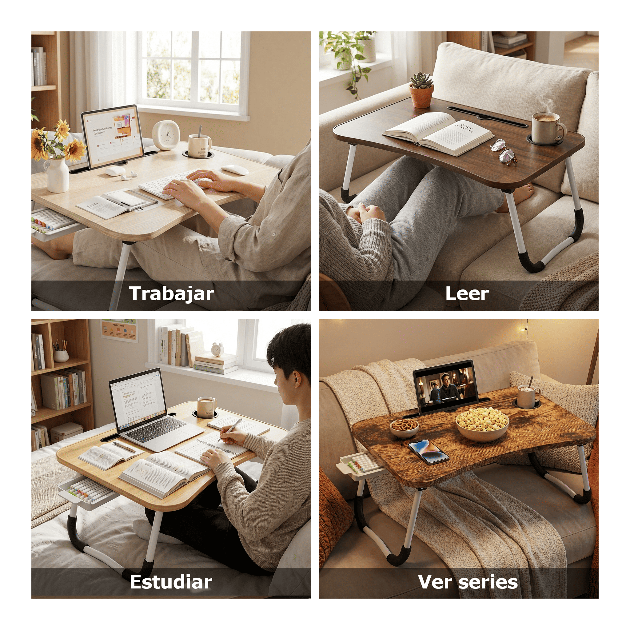 DECODEKO mesa auxiliar plegable para laptop, sofá y cama