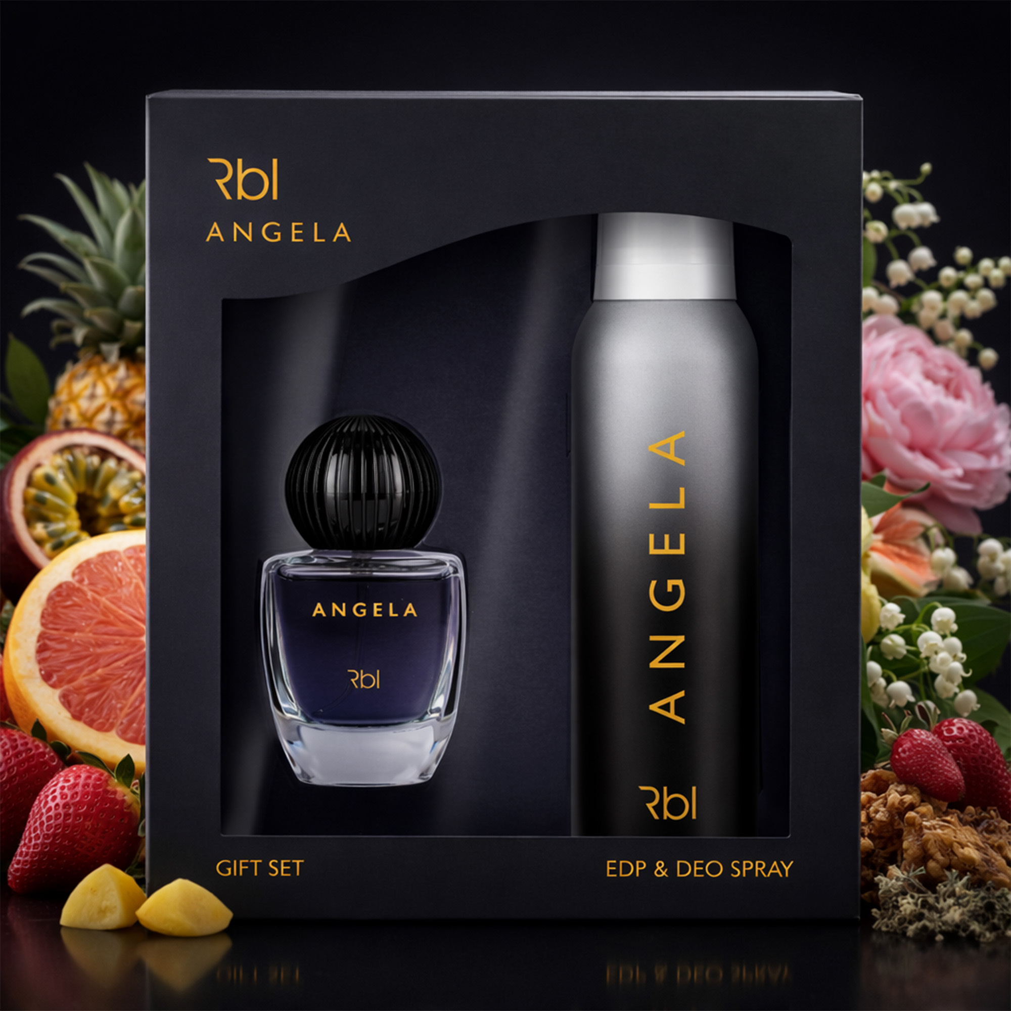 Image of Rbl Angela Gift Set For Women – 50 Ml Eau De Parfum + 150 Ml Deodorant Spray, Fruity-floral Women's Fragrance, Women's Body Deodorant Spray