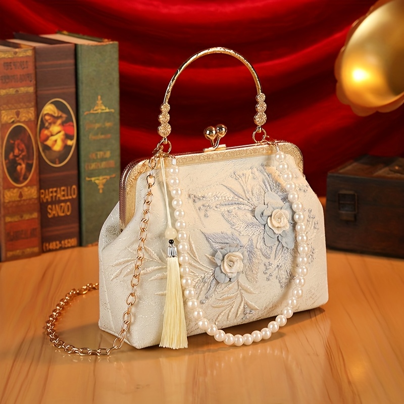 Vintage Floral Lace Evening Clutch Featuring