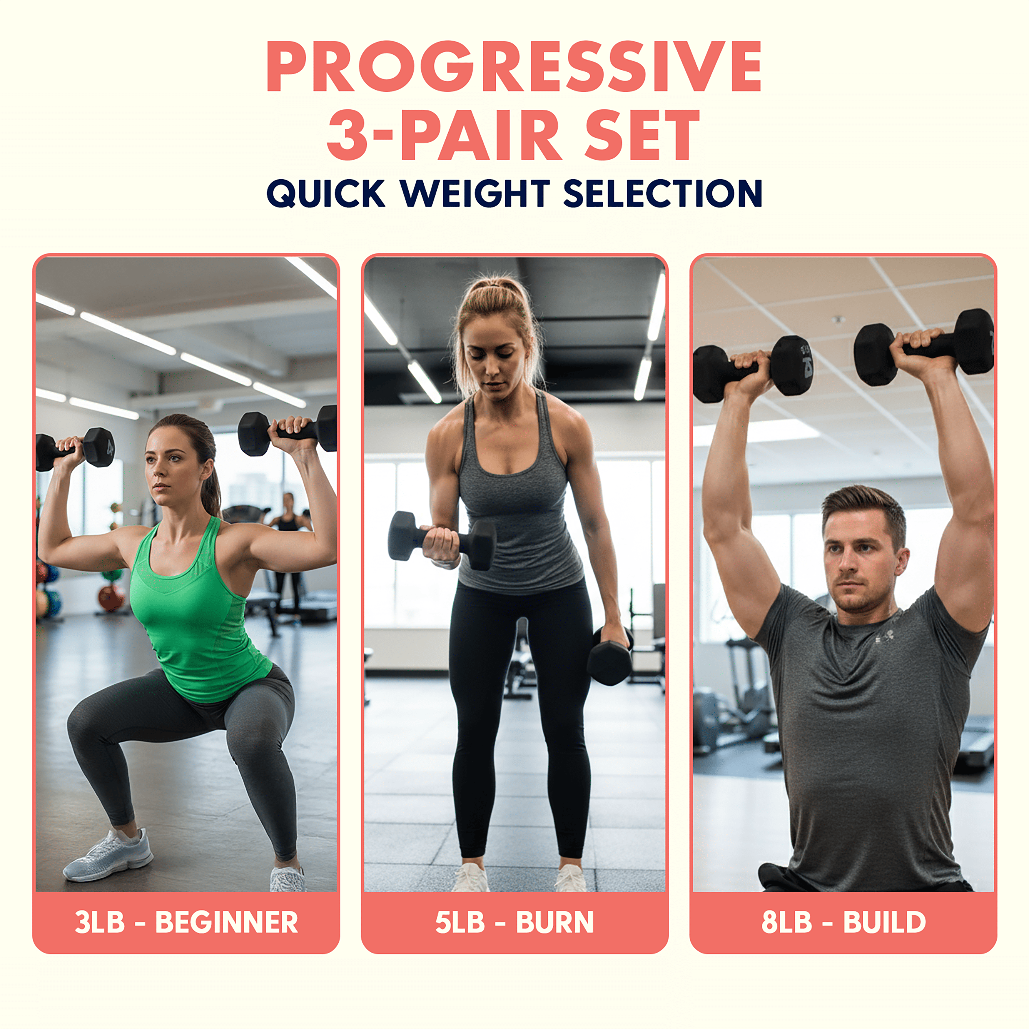 SQUATZ Dumbbell Weights Set with Stand Coated Weights