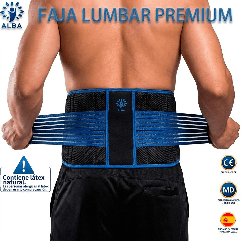 faja lumbar deportiva ajustable para soporte de espalda + cinturón lumbar para gimnasio, trabajo y levantamiento de peso