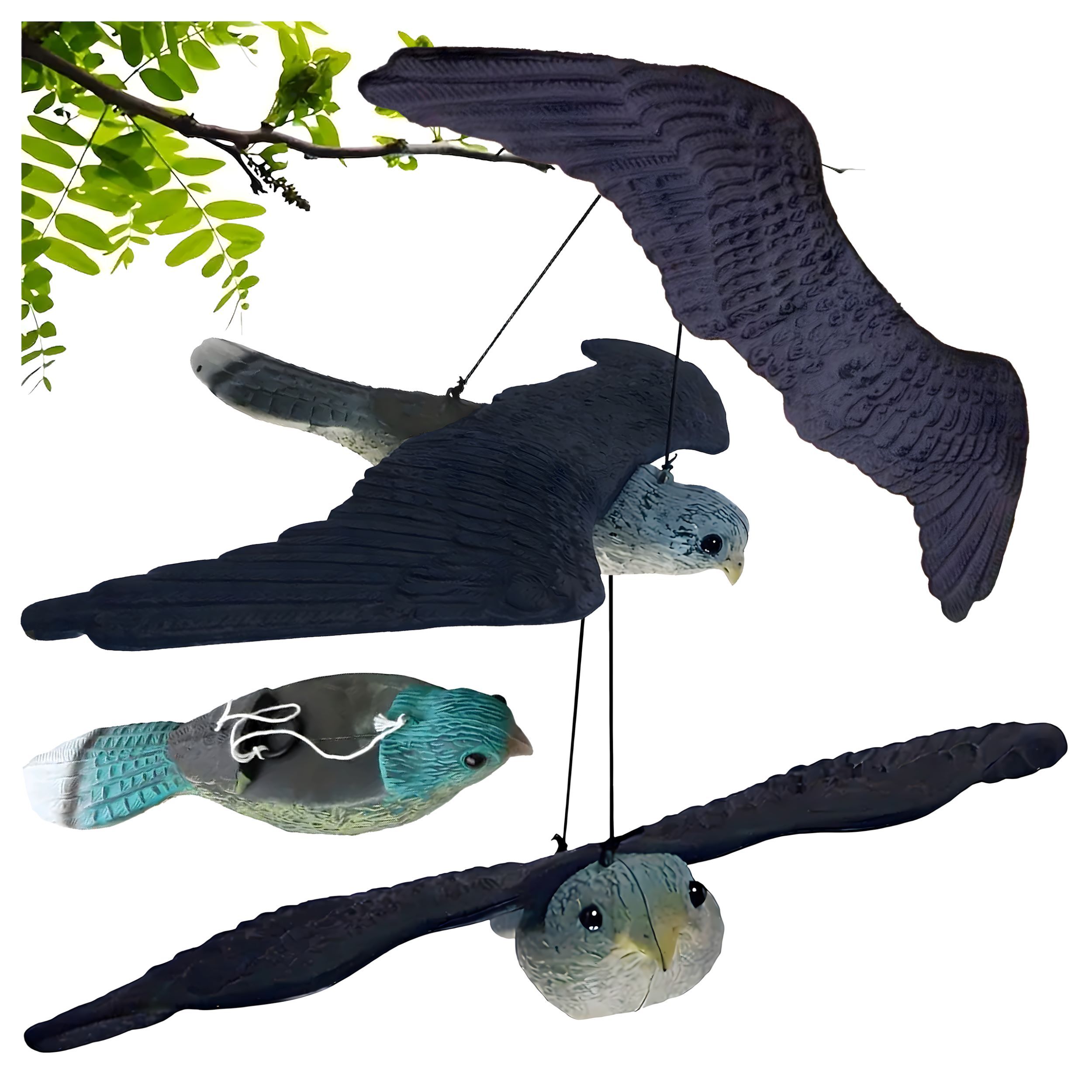 Image of 1 Piece Realistic Bird Deterrent With Hanging Hook, Large Hawk Figure For Repelling Pigeons & Birds, Outdoor Garden Decoration For Terrace