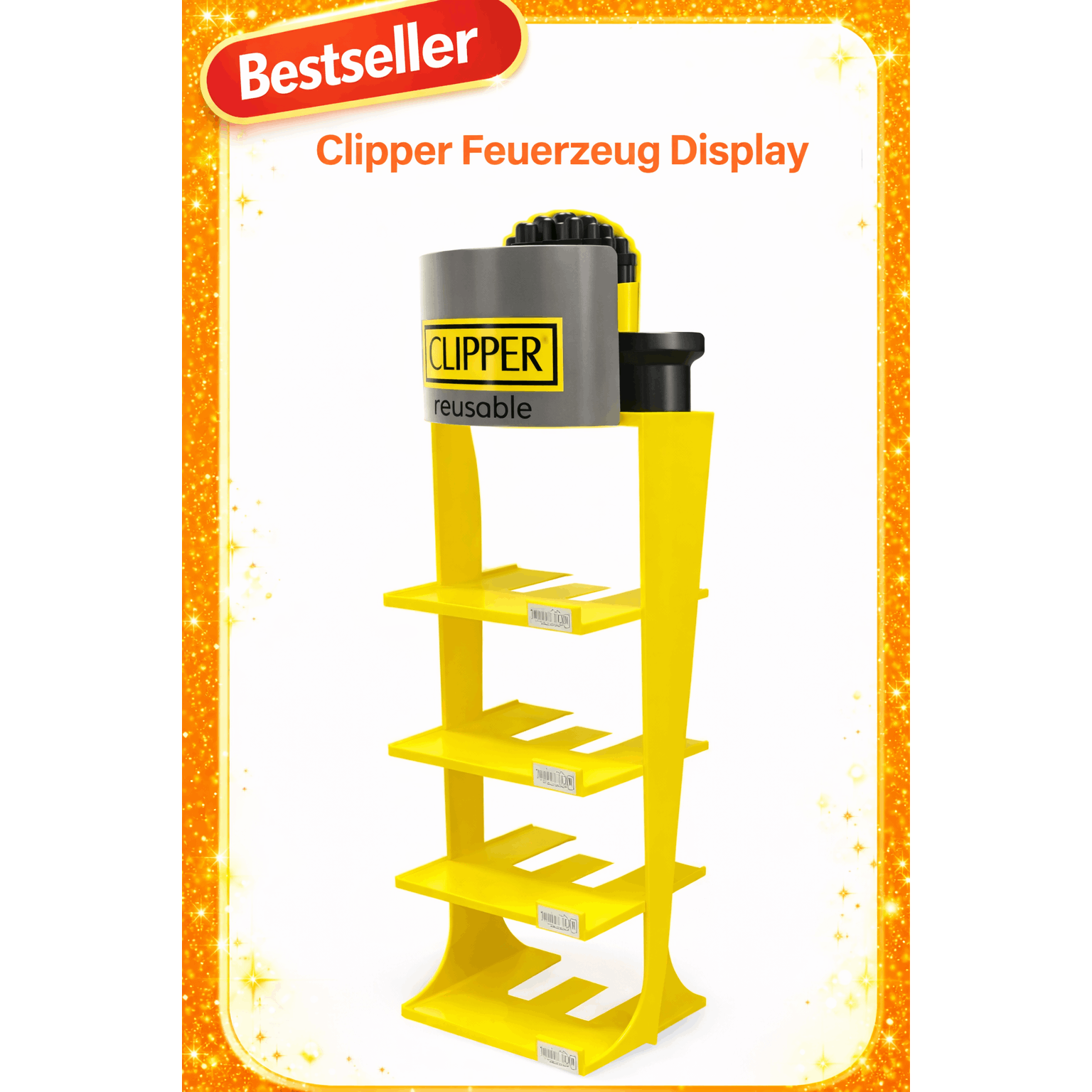 E-shop Clipper Feuerzeug Display Ständer – Aufsteller für Clipper Feuerzeuge – Verkaufsdisplay mit 4 Ebenen – Praktischer Verkaufsständer für Shop &