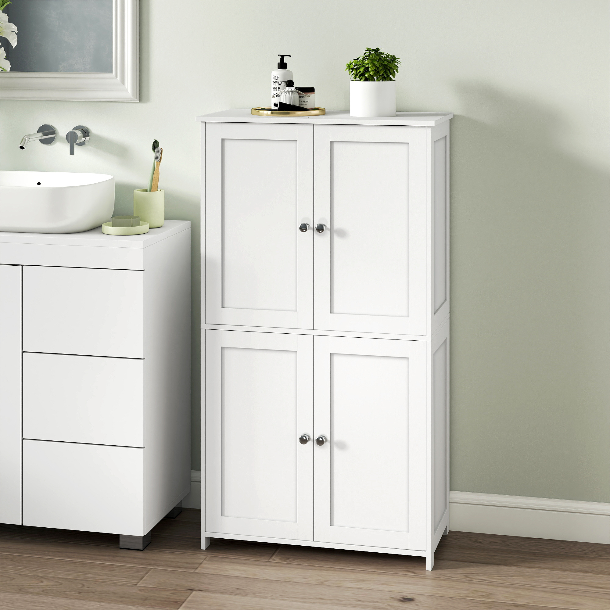 Bathroom Cabinet With , Adjustable Shelves, Shaker Style