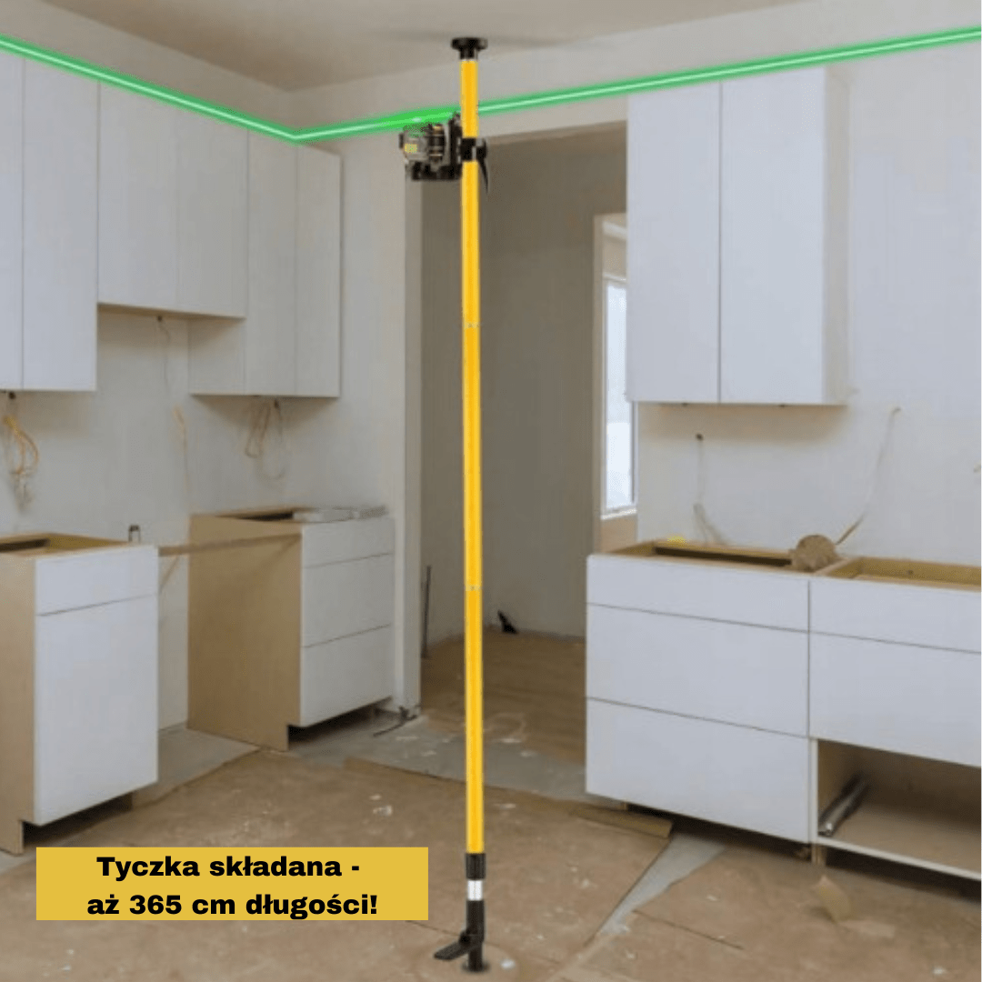 TEMU Laser Level Extension Pole 365 Cm, Telescopic Rod With 360-degree Rotation, Non-slip Base For Measuring Tools