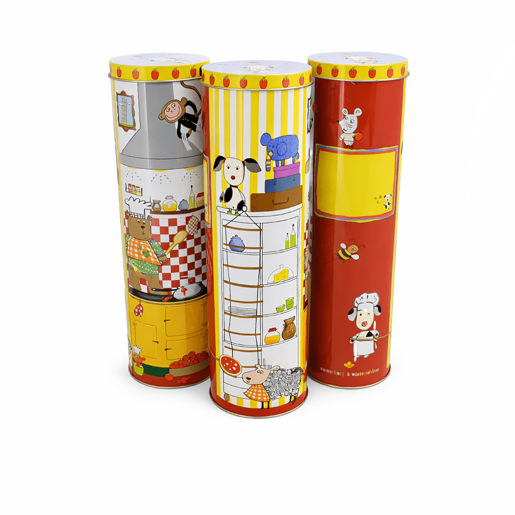 Image of Vintage Kitchen Tin Can Set (3-piece) – Retro Cookie Jar & Storage Of Metal – Sweet Storage For , Snacks, Coffee & Pasta – Decorative Kitchen Organizer Set