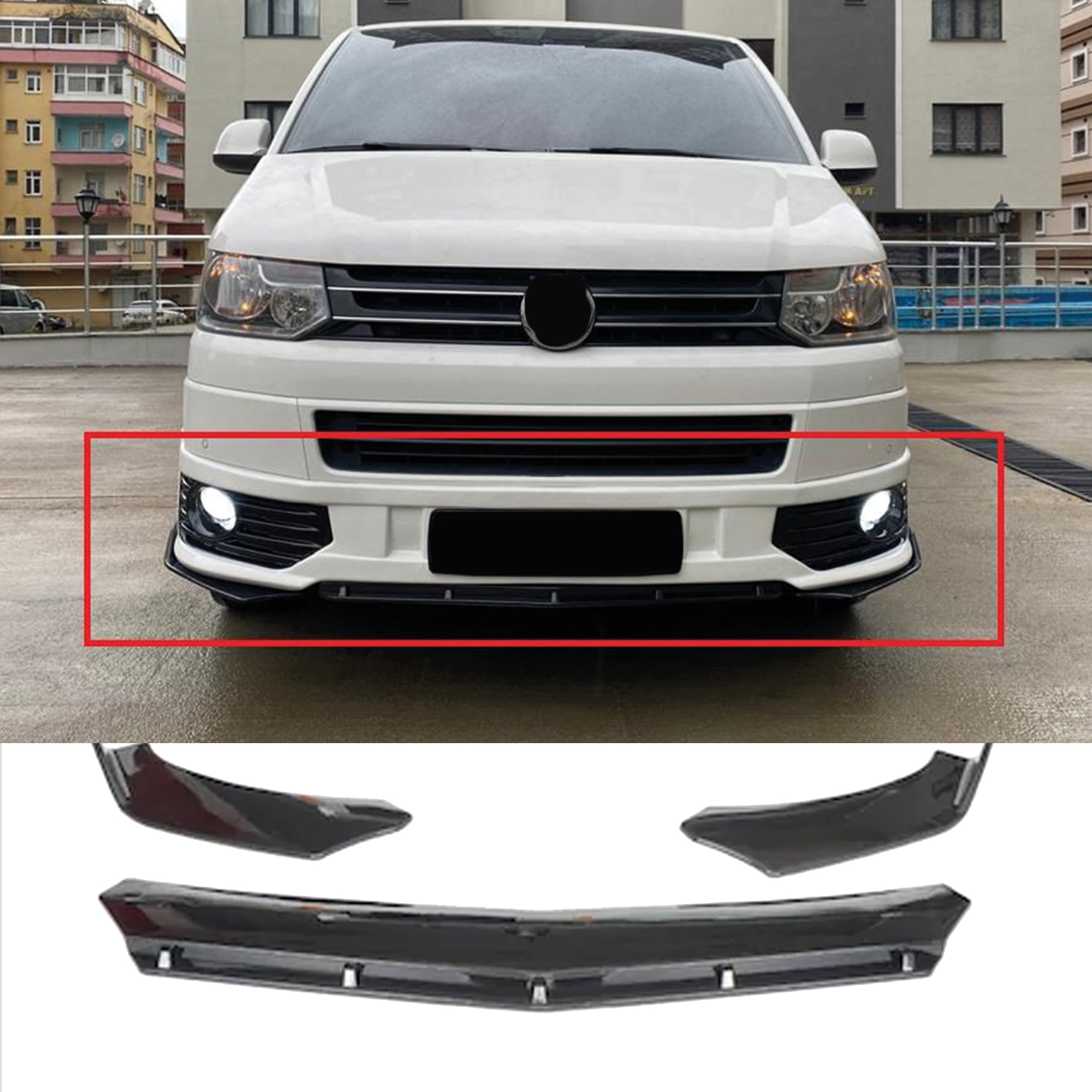 TEMU Bouche de protection pour VW Volkswagen Transporter Br Modèle 3 pièces Tout véhicule réglable Kit de carrosserie universel