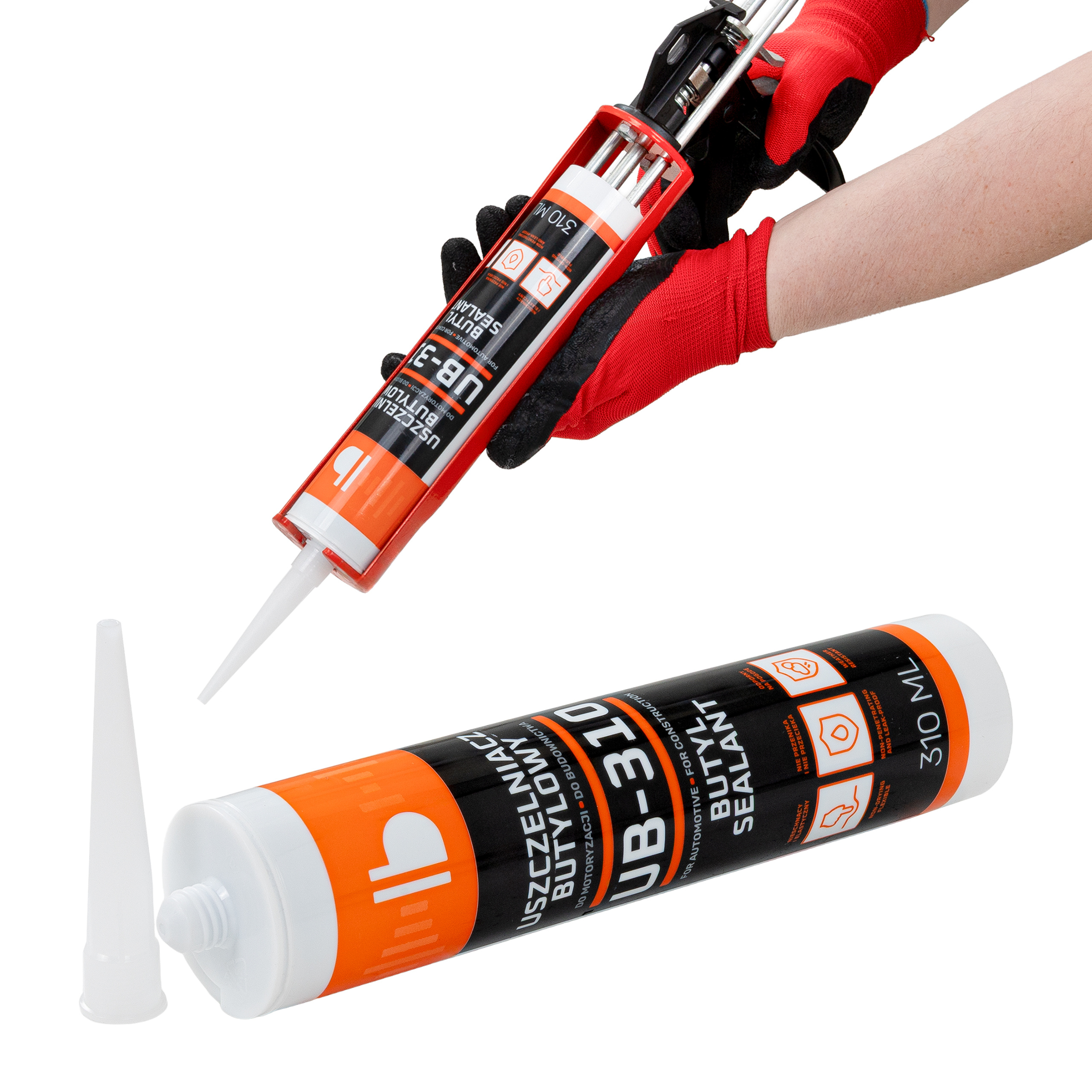 Butyl Rubber Sealant Black 310ml - Professional Waterproof Sealing Mass For Car, , Trailer, Roof - Plastic
