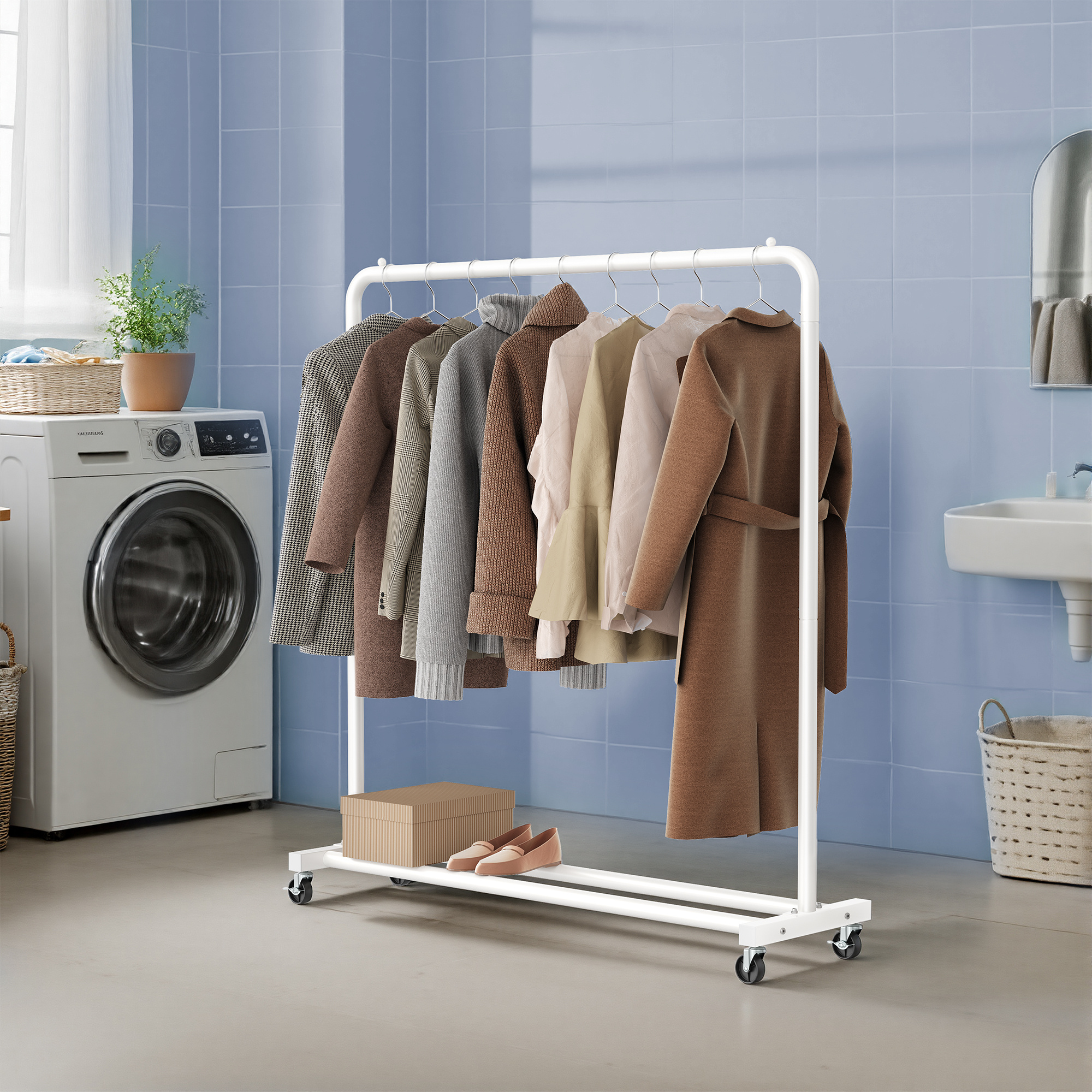 Clothing Racks, Clothing Rail On Wheels, Wardrobe Stands, With Brake