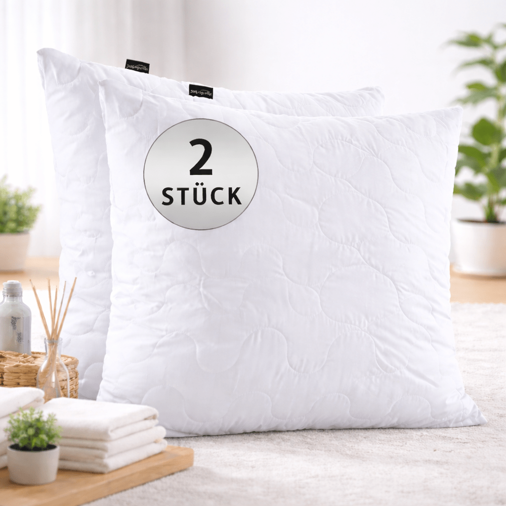 2-piece Pillow Set – Height-adjustable Quilted Cushion, Soft And Form-stable, Suitable As Decorative Or Sofa Pillows