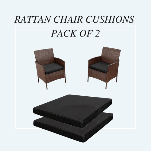 pack of 2 rattan chair seat cushions outdoor replacement seat pads with foam filling removable covers water resistant garden patio chair cushions 47 43 5cm