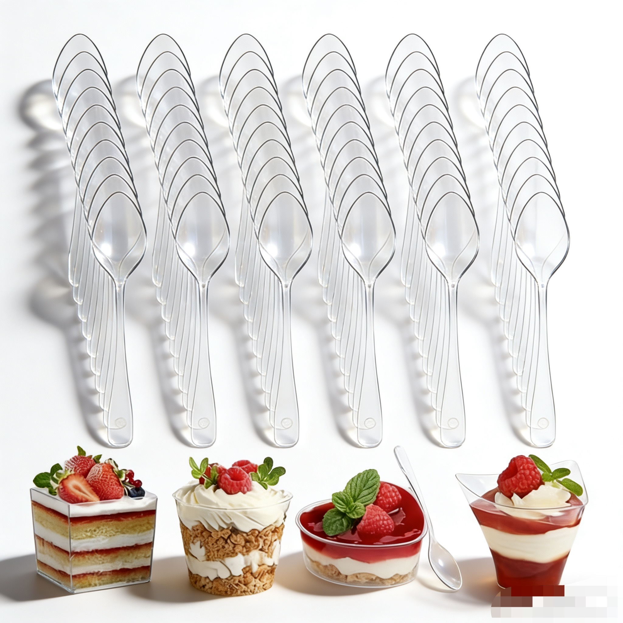 TEMU 100 Cucharas De Resistencia 10.7cm, Cuchara de Color para , Picnics, Fiestas, Buffets,,Catering, Barbacoas, todas las normativas.