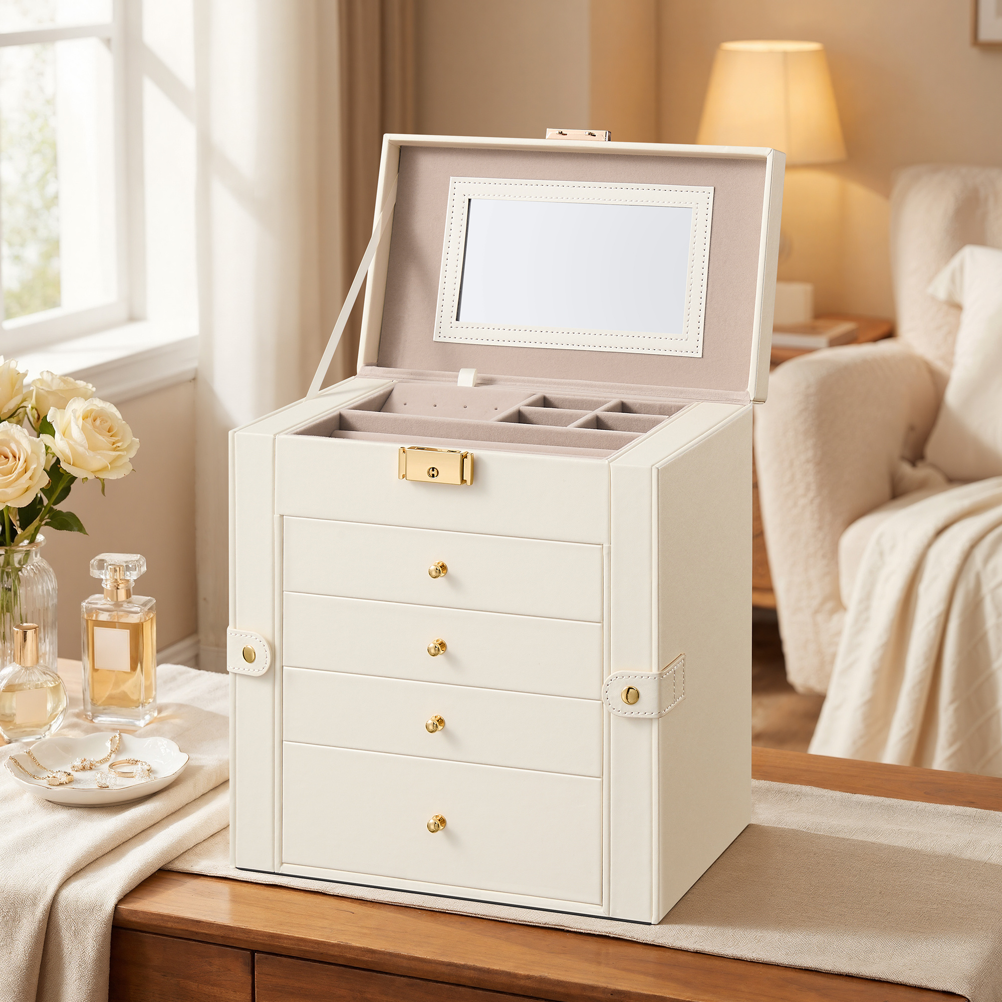 5-tier Jewelry Box With , Lockable