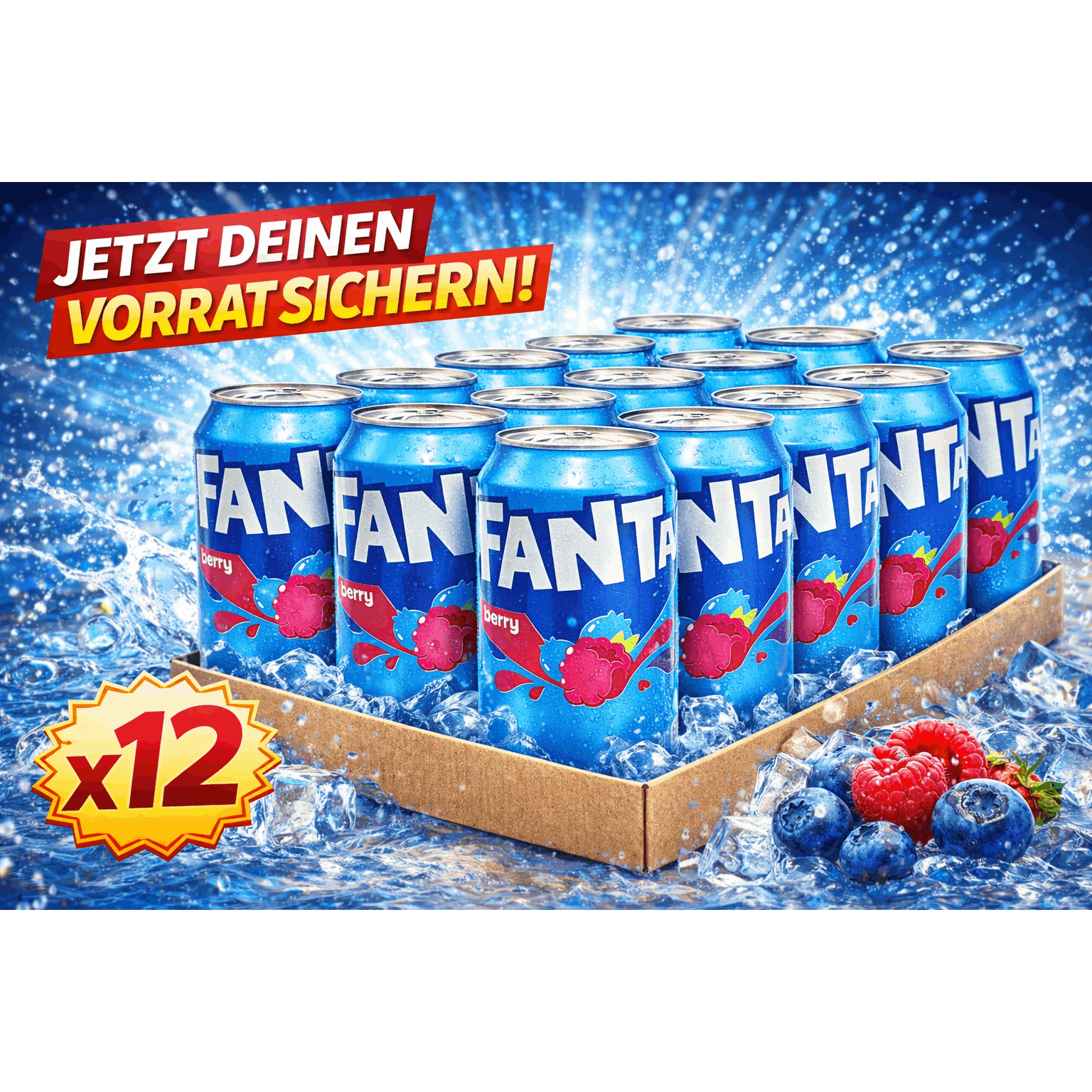 E-shop 12Stk Fanta Berry Can 355ml / Fanta Berry 355ml Display / Fanta Berry Can 355ml Großpackung