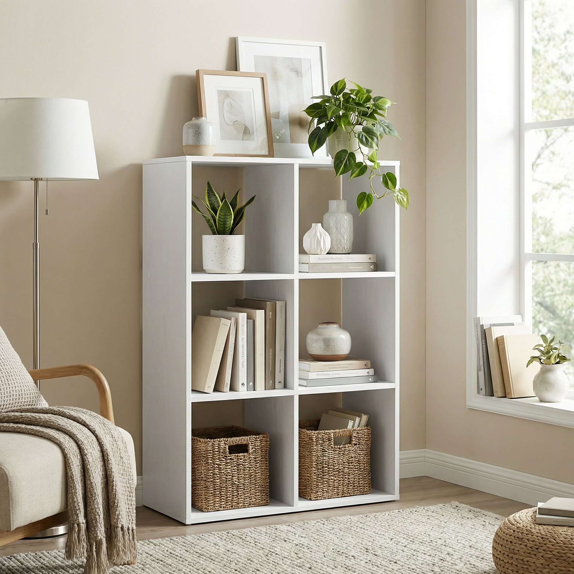 Bookshelf With Open Compartments, 3-tier Cube Bookcase, Bookshelf For Living Room, Bedroom, Home Office, White