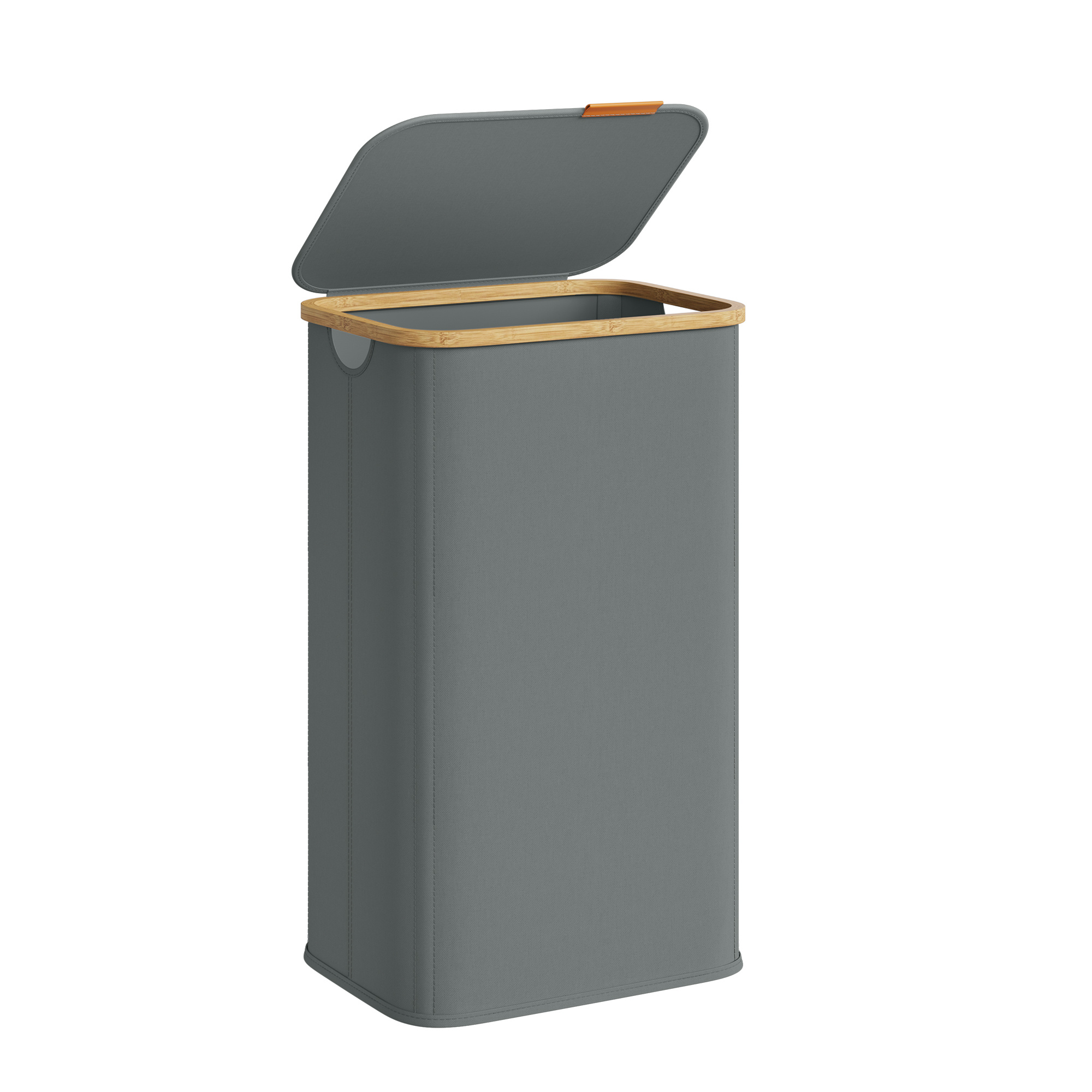 E-shop Wäschekorb mit Deckel, 100L Wäschekorb, faltbar, modern und schlicht, Bambusrahmen, geeignet für Waschküche, Schlafzimmer, Wohnzimmer,