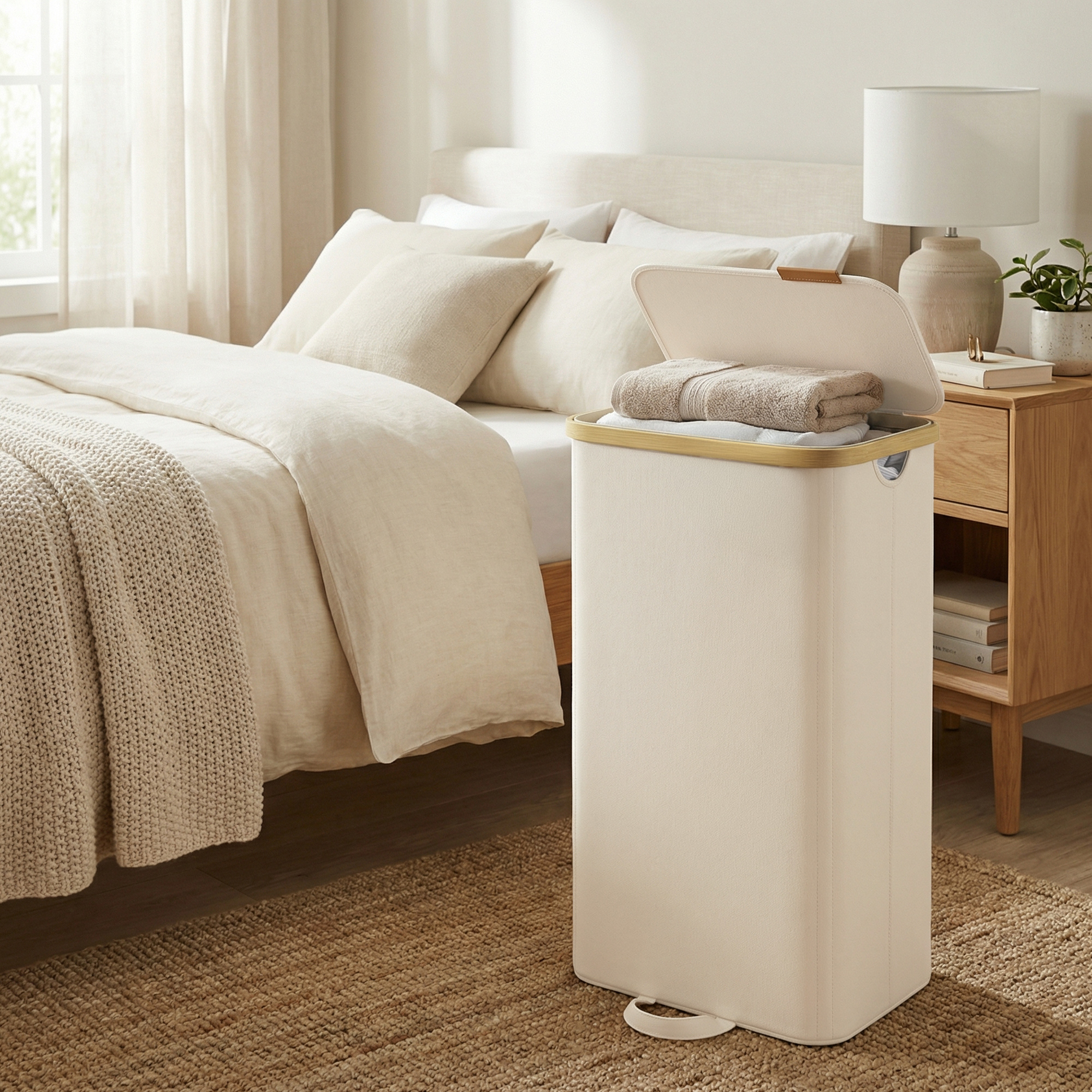 Image of Laundry Basket With Lid, Laundry Collector, Laundry Chest, Removable Laundry Bag, 100