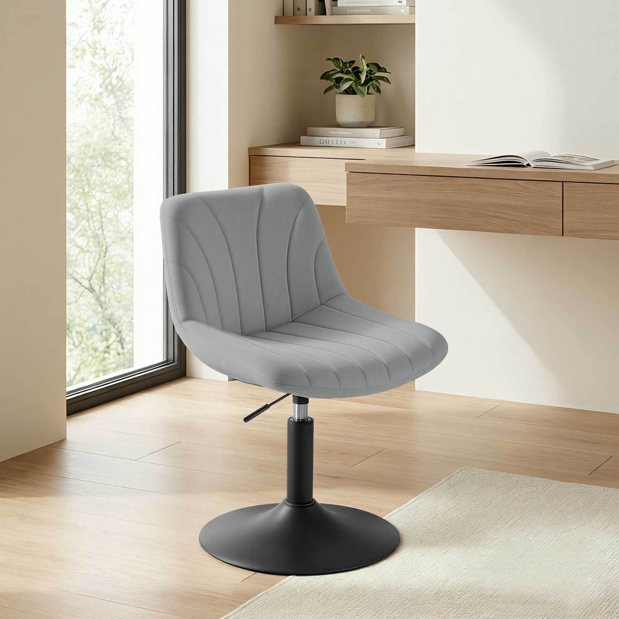 Makeup Stool, Bar Stool, Height Adjustable 65.5-77.5 Cm, Swivel, Velvet Upholstery