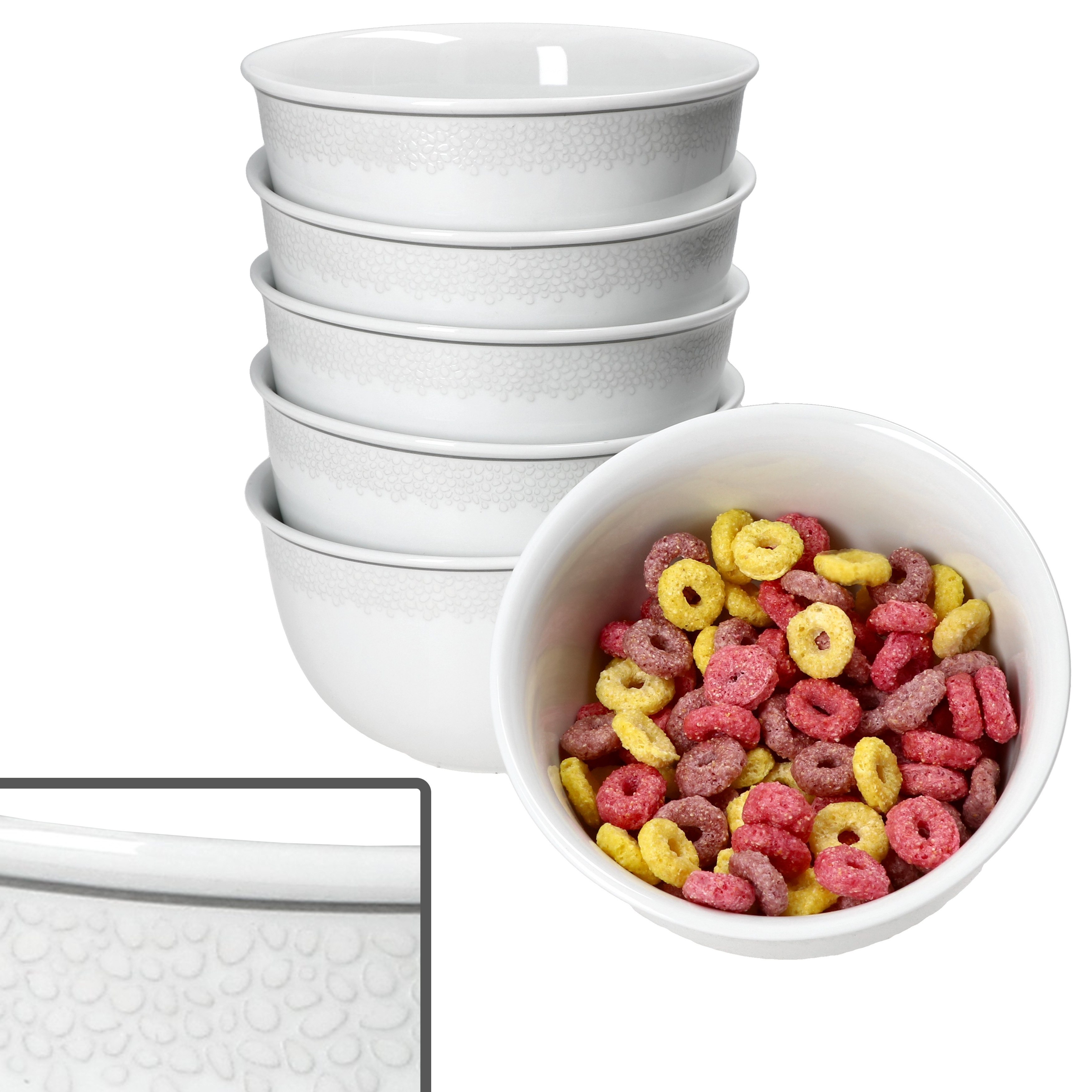 Ritzenhoff 6x Bowls 500ml Relief White