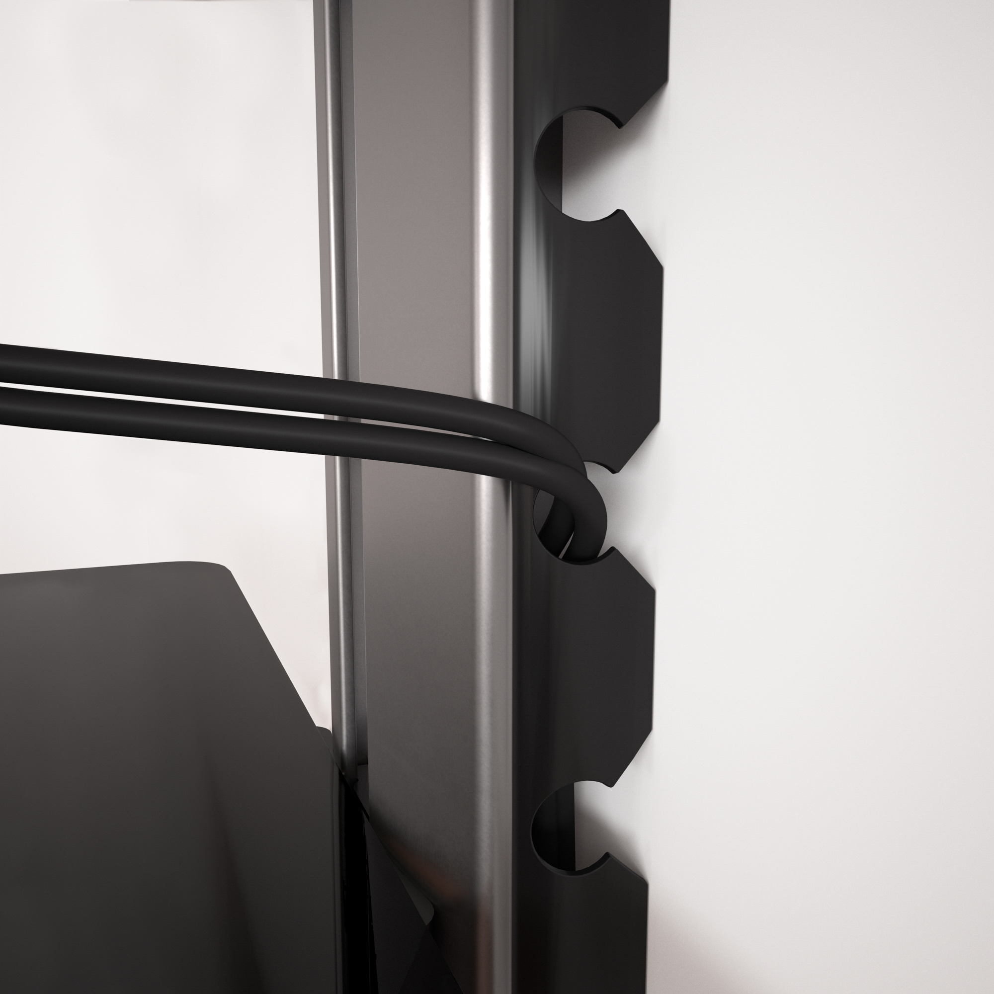 Wall Mounted 3 Tier Tempered Glass AV Shelf with Cable Management