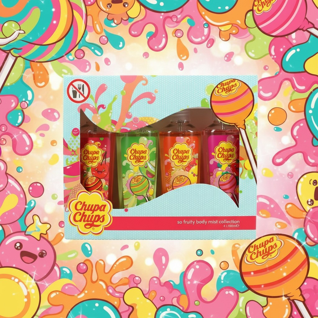 Image of Everlyx - Chu Pa Chu Ps Body Mist Collection, Set Of 4 Fruity-scented Body Chupa (cherry, Melon Mix, Tutti , And Strawberry), Light And Refreshing Fragrances For Daily Use