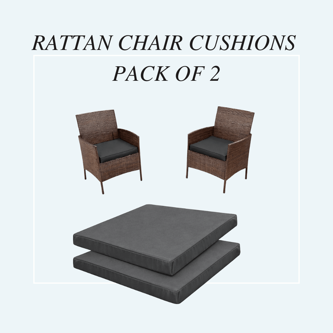TEMU Pack Of 2 Rattan Chair Seat Cushions – Outdoor Replacement Seat Pads With Foam Filling & Removable Covers, Water-resistant Garden Patio Chair