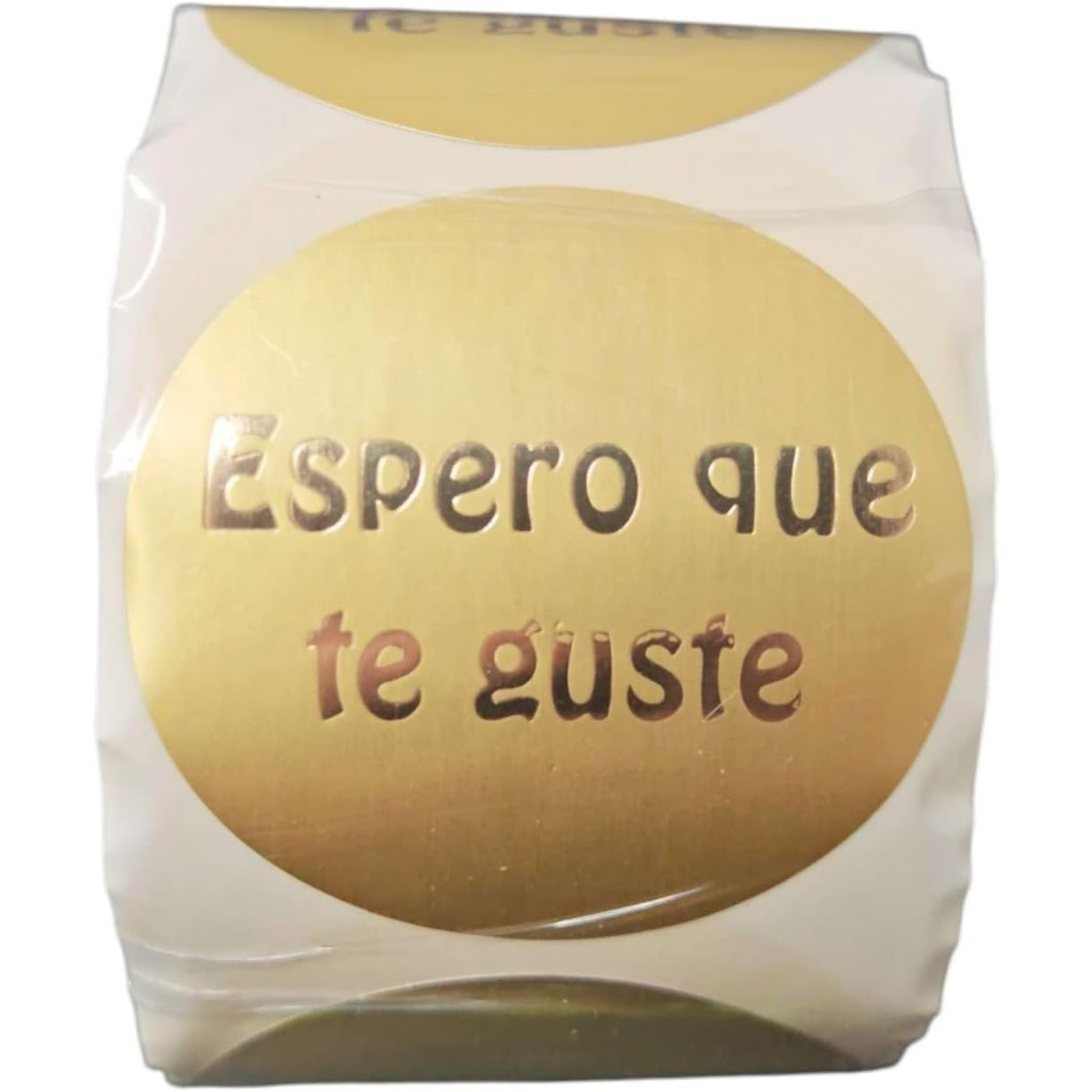 TEMU Etiquetas Adhesivas ' que te ', Doradas CON LETRA DORADA, 45mm, Paquete de 400 Unidades